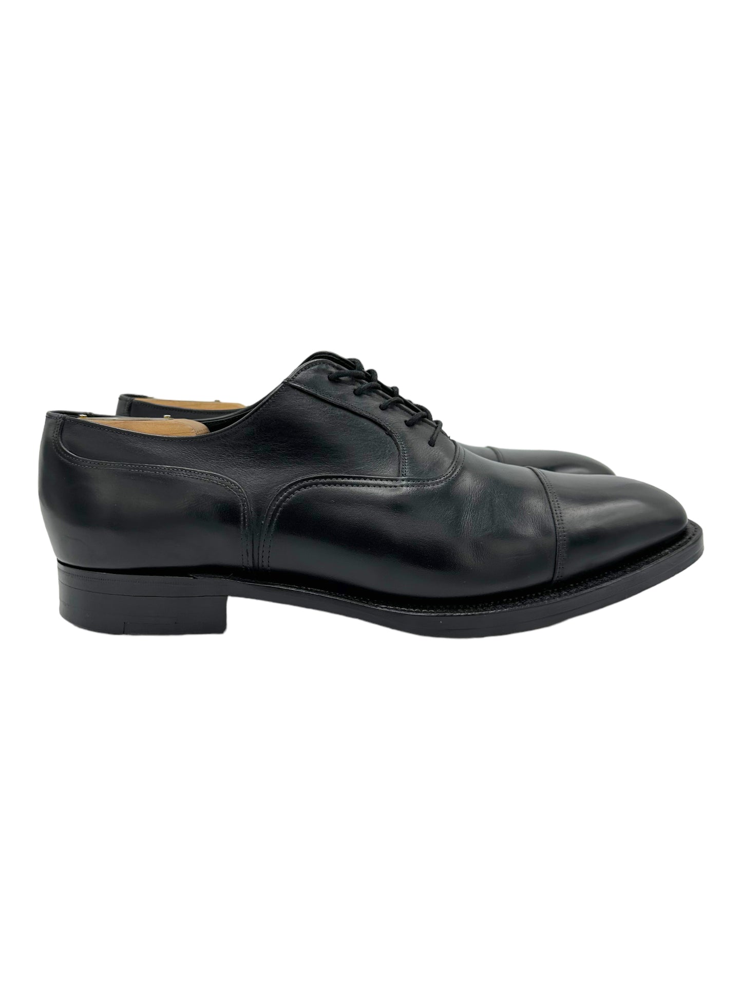Alfred Sargent Black Cap Toe Oxford Dress Shoes - Genuine Design Luxury Consignment. New & Pre-Owned Clothing, Shoes, & Accessories. Calgary, Canada