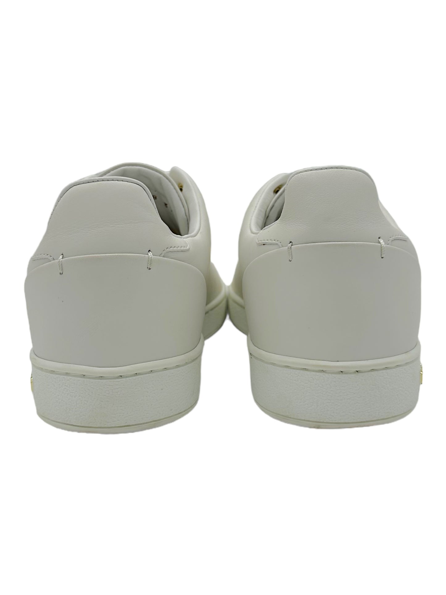 Louis Vuitton Women's White Leather Frontrow Sneakers - Genuine Design Luxury Consignment. New & Pre-Owned Clothing, Shoes, & Accessories. Calgary, Canada