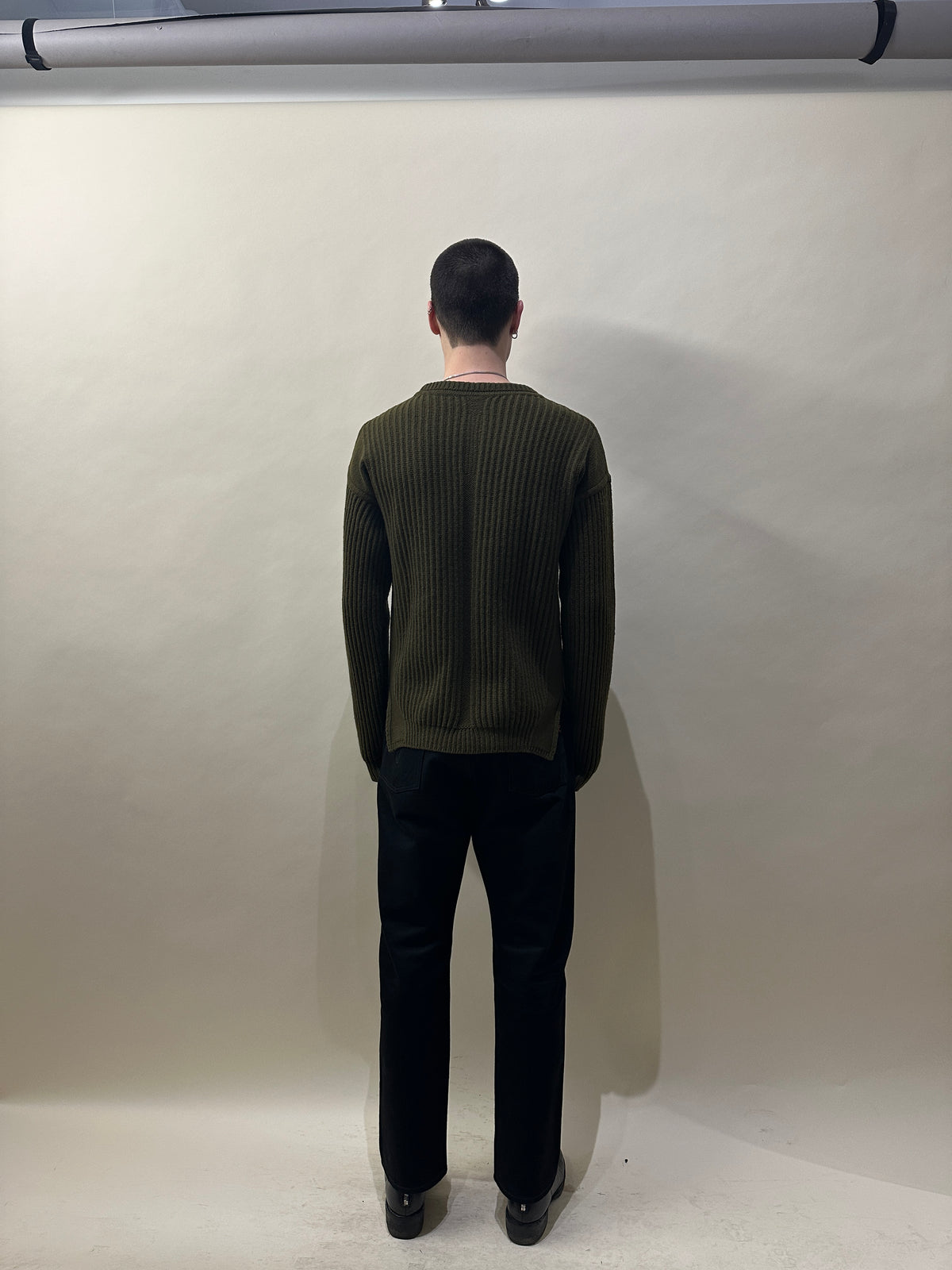 Rick Owens Dirty Green Heavy Wool Crewneck Sweater Large - L