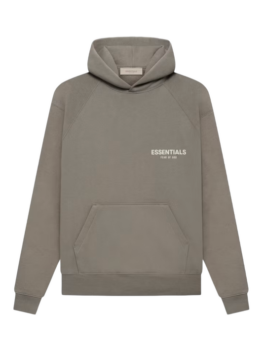 Essentials Fear of God Dark Oatmeal Fleece Hoodie SS22 - Genuine Design Luxury Consignment Calgary, Canada New & Pre-Owned Authentic Clothing, Shoes, Accessories.