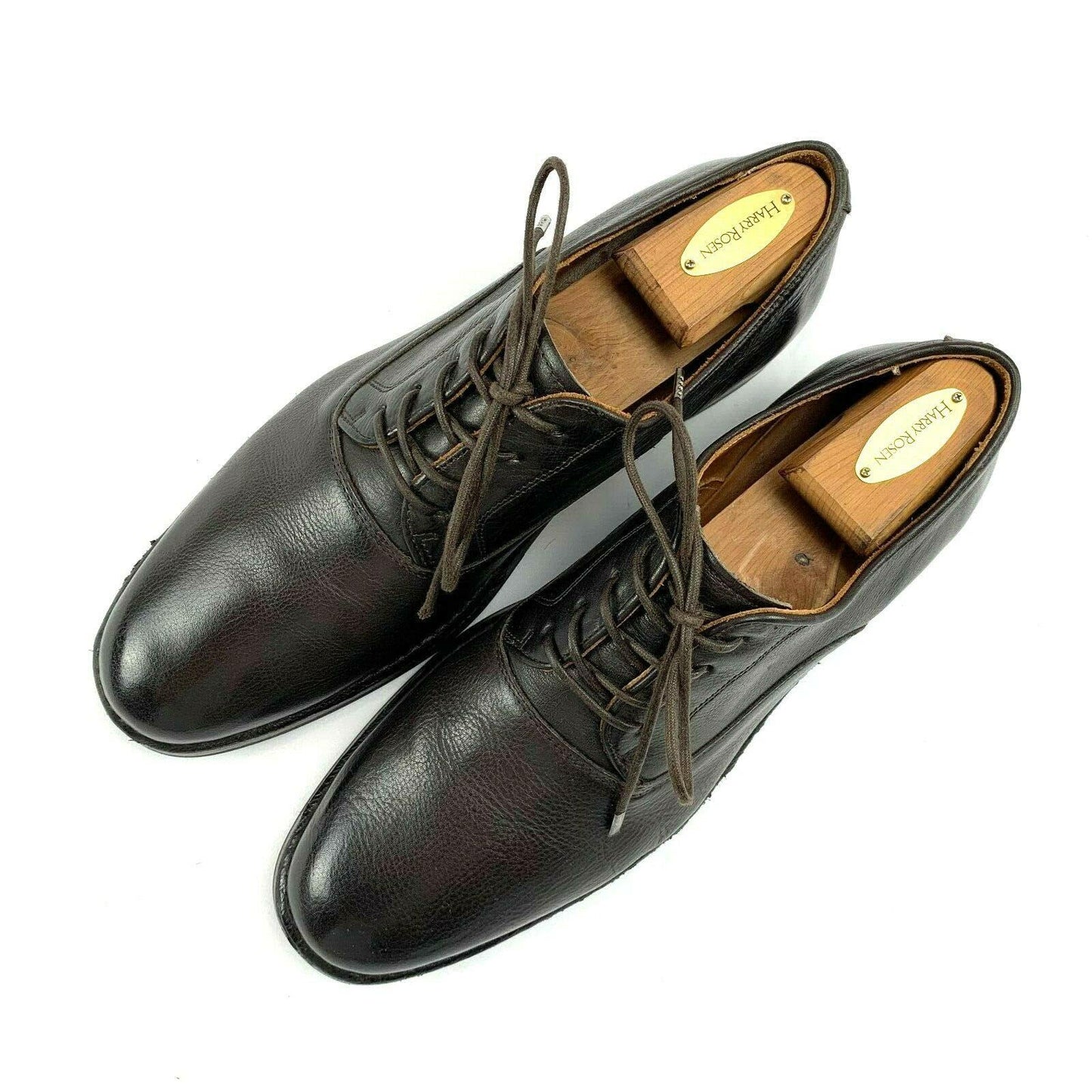 John Varvatos Collection Dark Brown Leather 9.5 D Derby Dress Shoe - Genuine Design Luxury Consignment