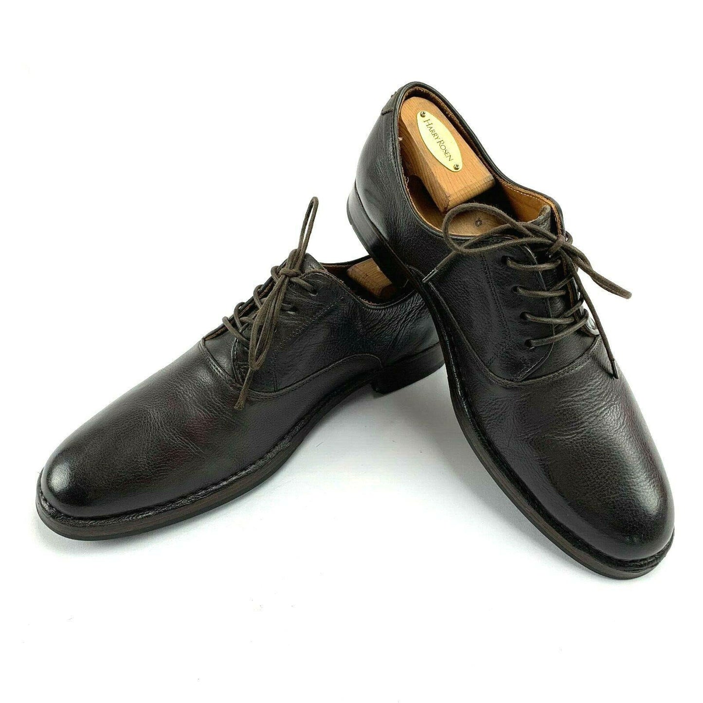 John Varvatos Collection Dark Brown Leather 9.5 D Derby Dress Shoe - Genuine Design Luxury Consignment