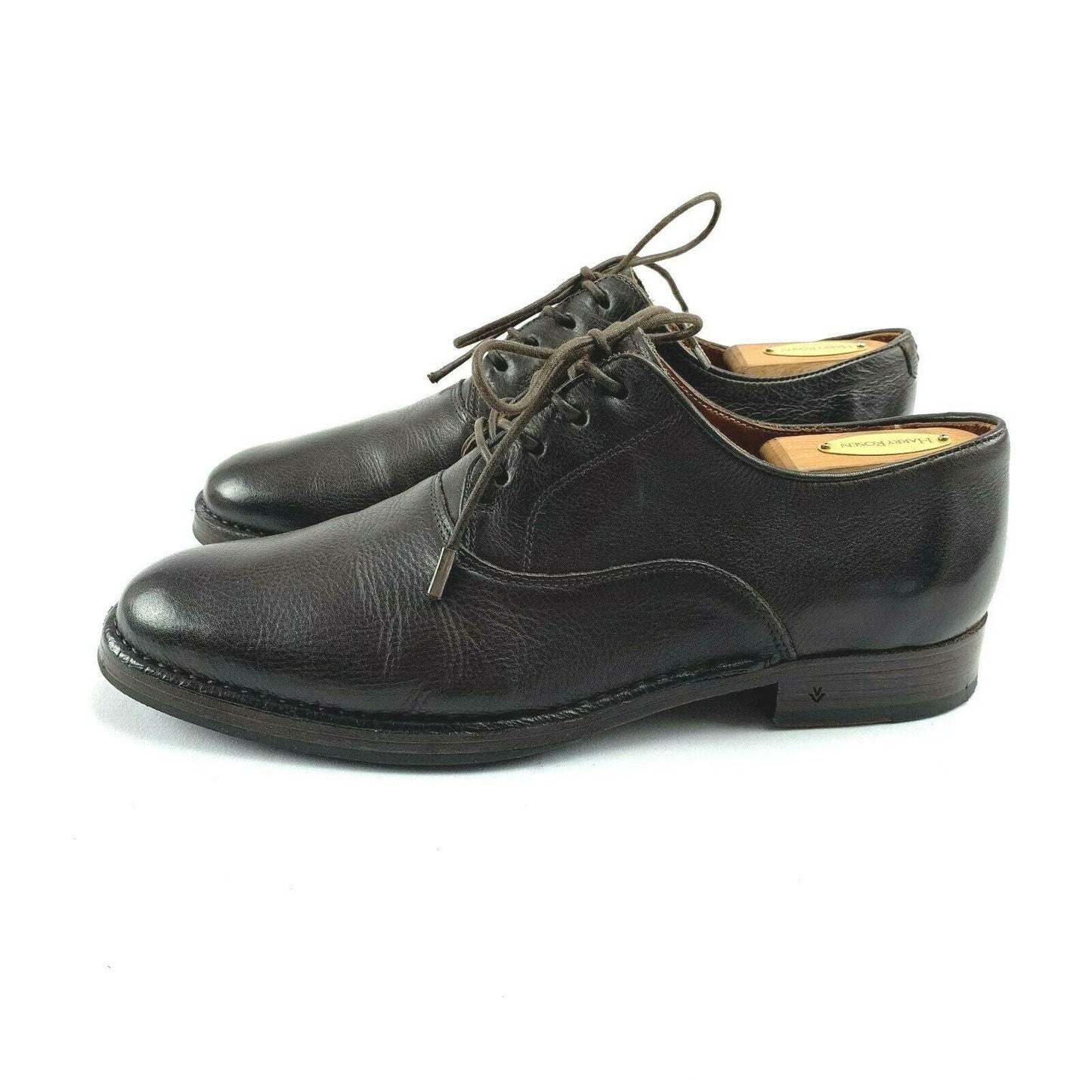 John Varvatos Collection Dark Brown Leather 9.5 D Derby Dress Shoe - Genuine Design Luxury Consignment