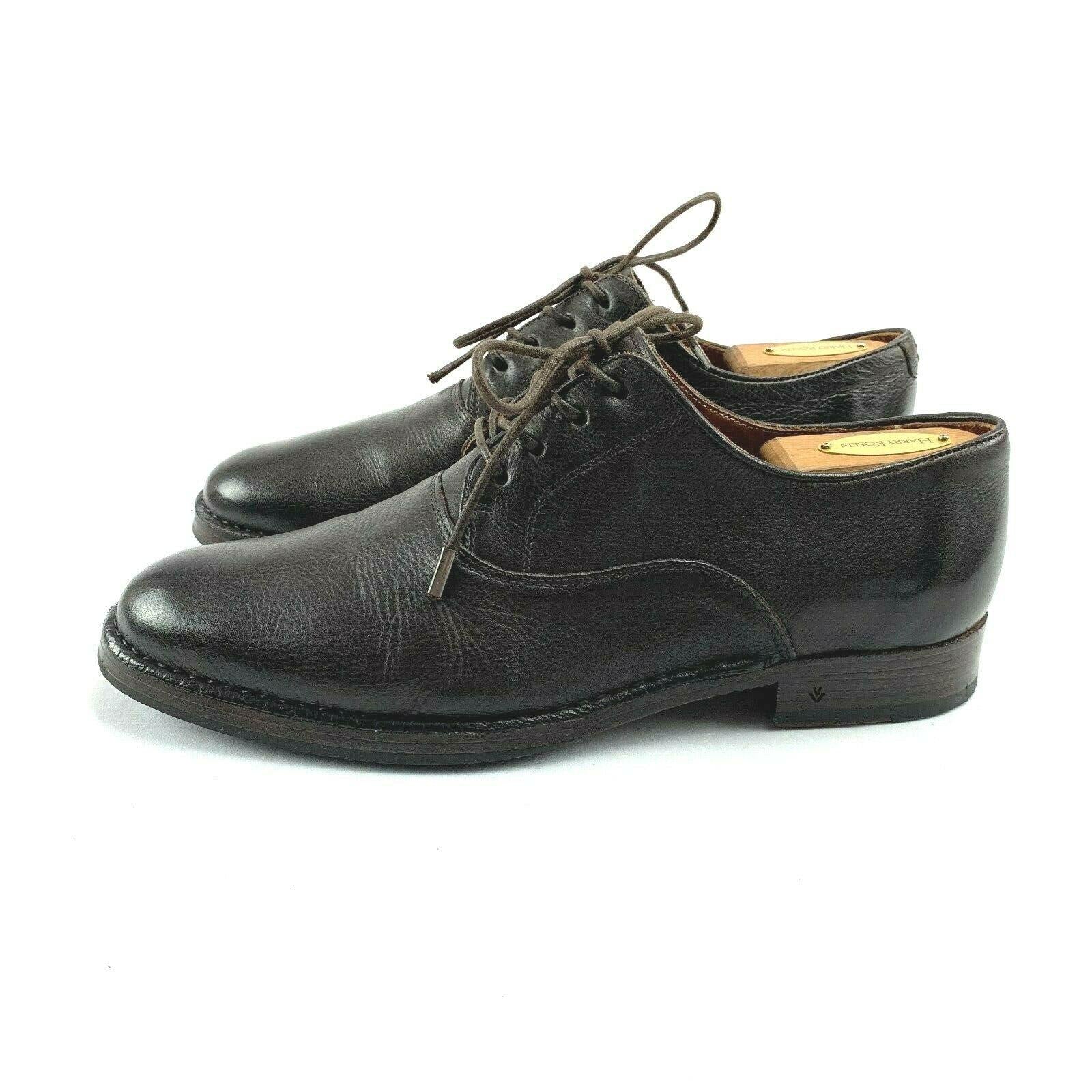 John Varvatos Collection Dark Brown Leather 9.5 D Derby Dress Shoe - Genuine Design Luxury Consignment