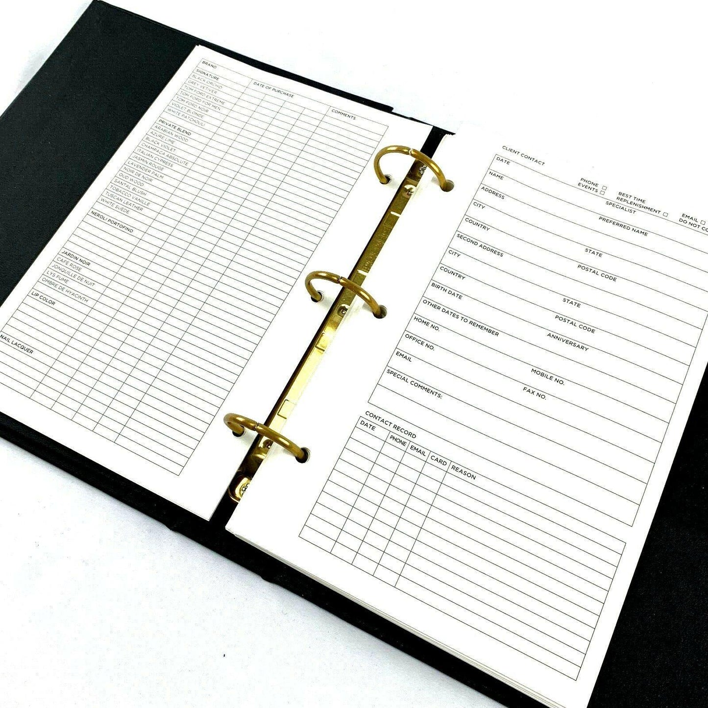 TOM FORD Brown Gold Appointment Binder with Blank Fill Pages - Genuine Design Luxury Consignment
