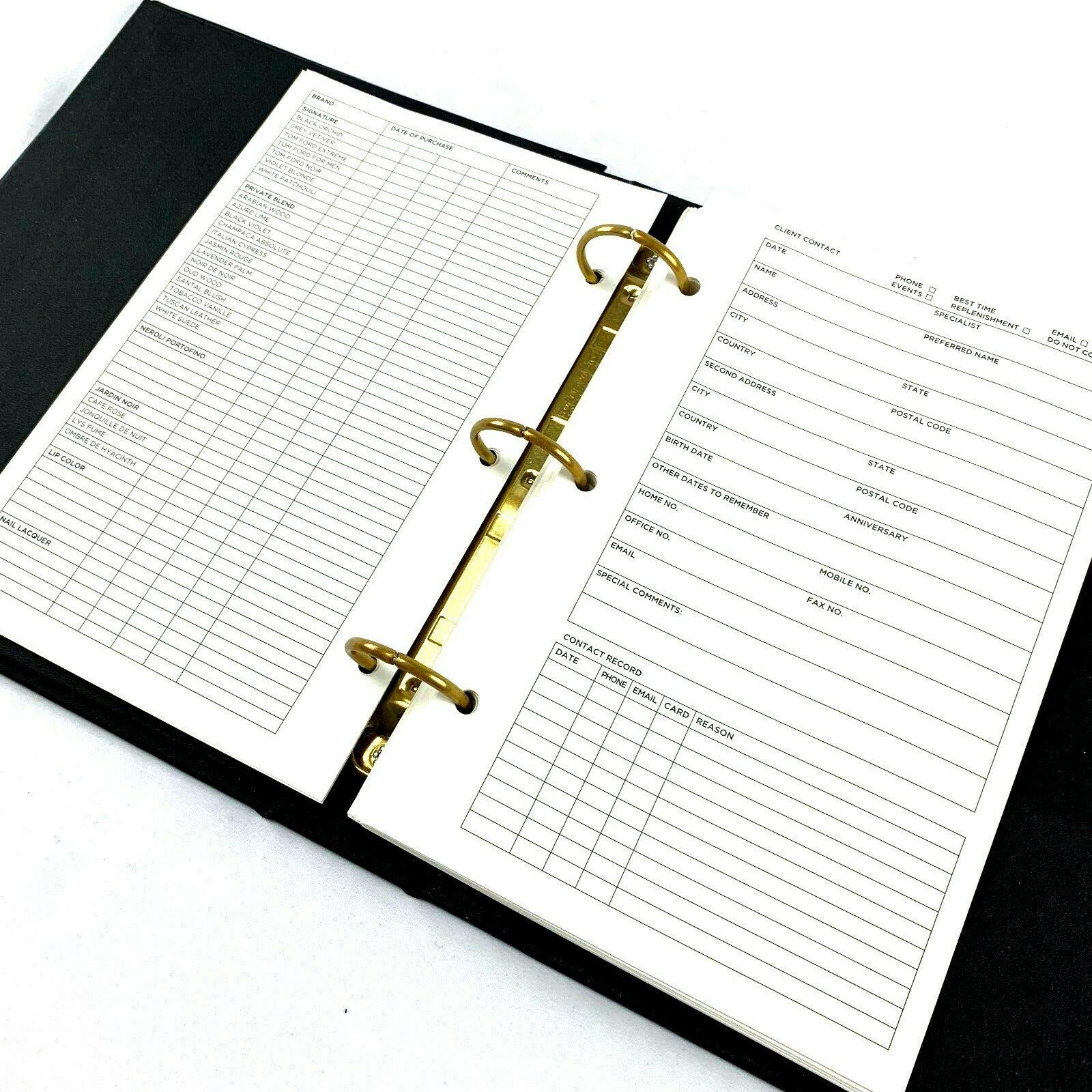 TOM FORD Brown Gold Appointment Binder with Blank Fill Pages - Genuine Design Luxury Consignment