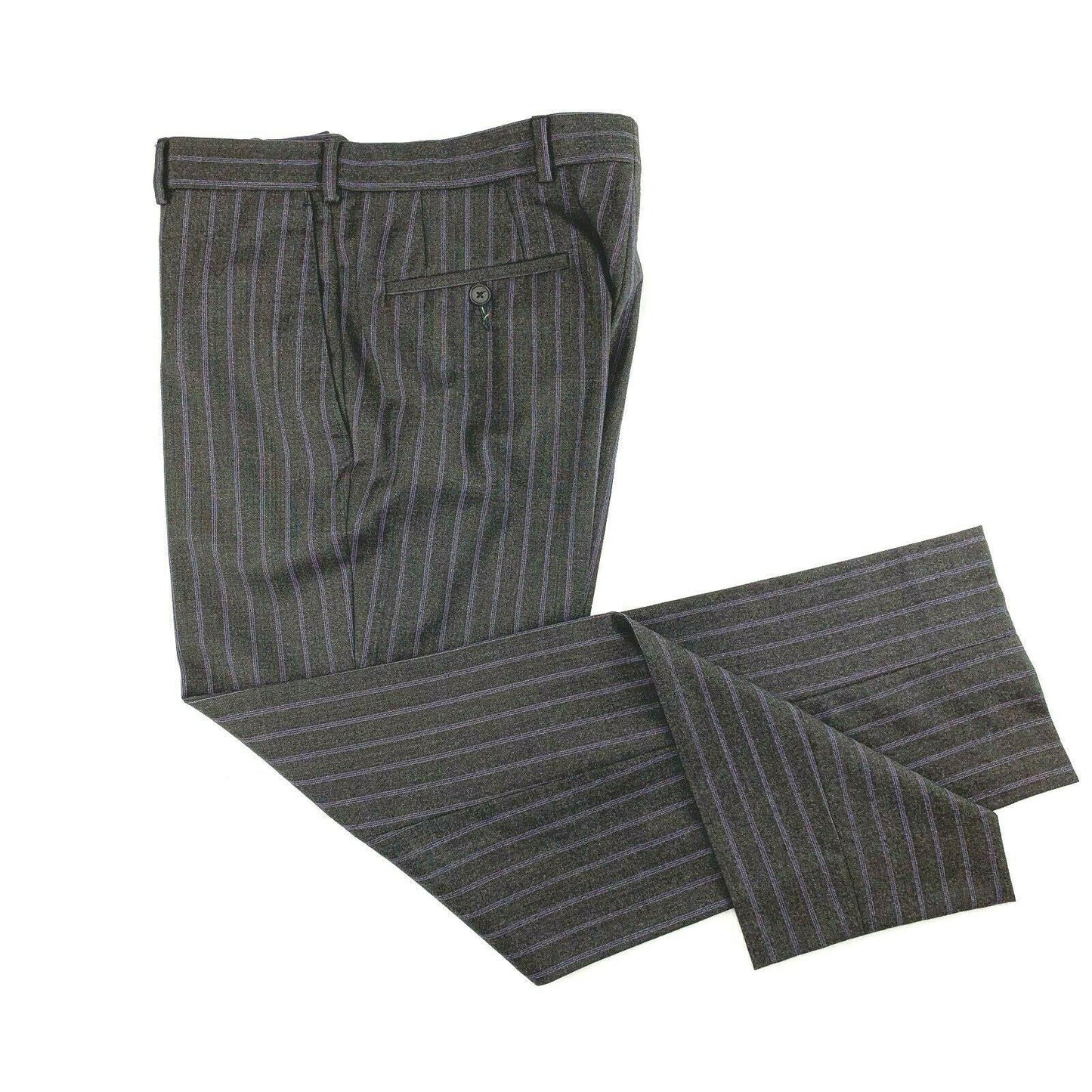 Coppley Suit Dark Grey Blue Stripe 40S Jacket 34W 30L Pant Reda Cloth - Genuine Design Luxury Consignment