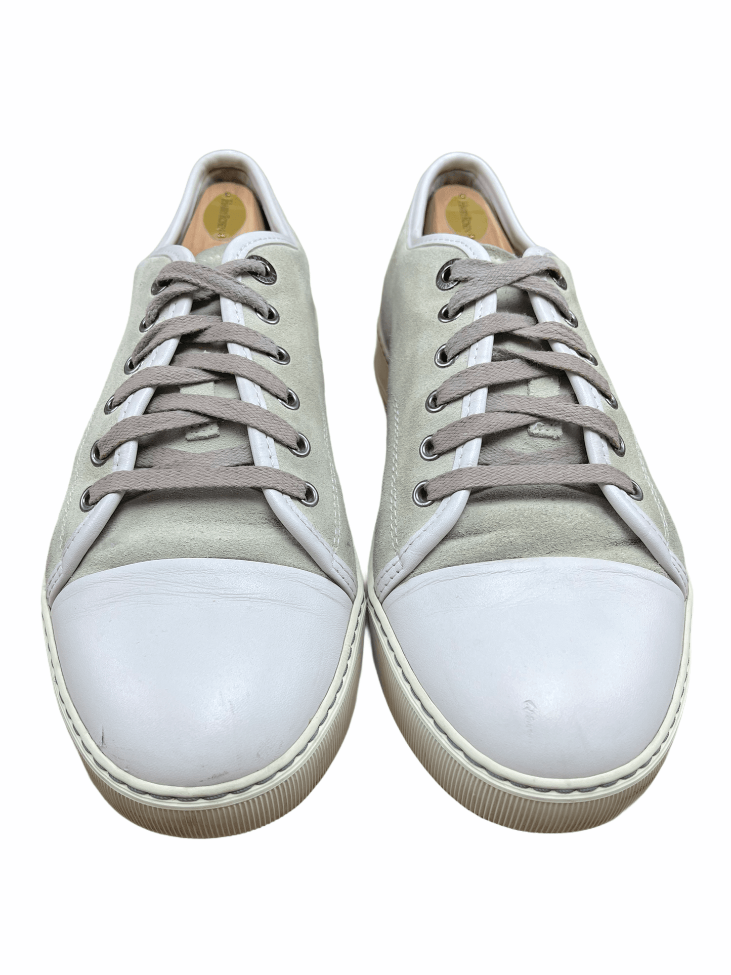 Lanvin Paris Off White Tan Suede Leather Sneakers 8US—Genuine Design luxury consignment