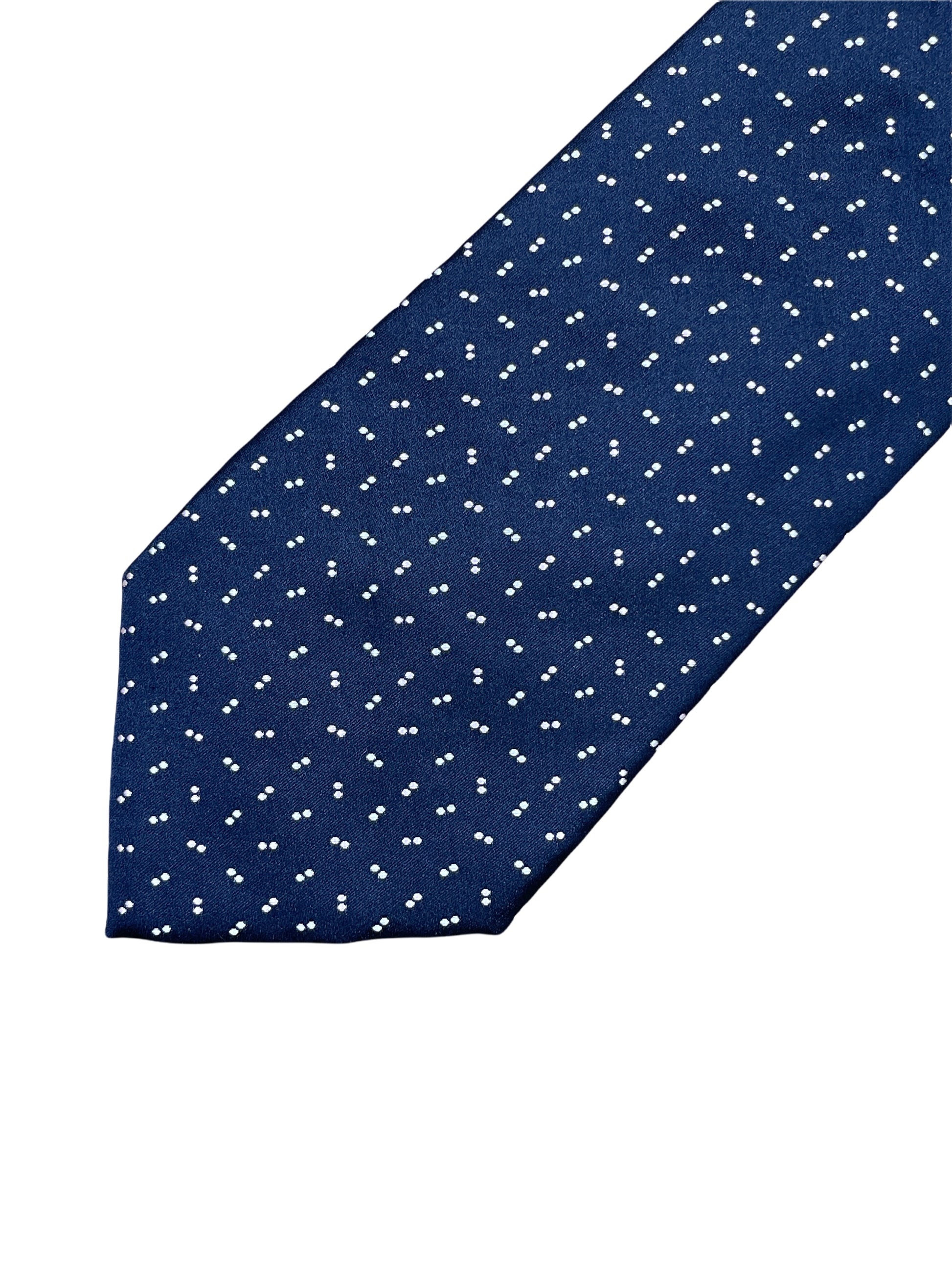 Paolo Albiatzi navy silk dotted tie