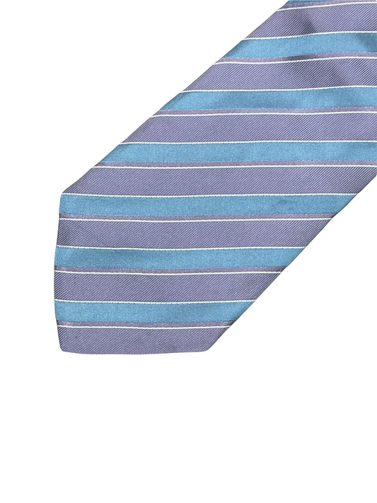 Hugo Boss purple and blue striped silk tie - Genuine Design