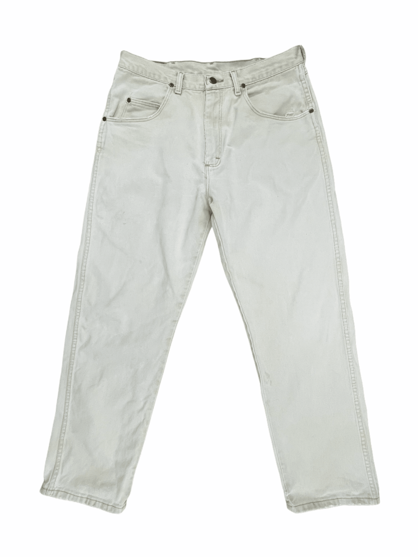 Wrangler Vintage Off White Cream Distressed Denim Jeans 32W 30L Medium - M - Genuine Design Luxury Consignment