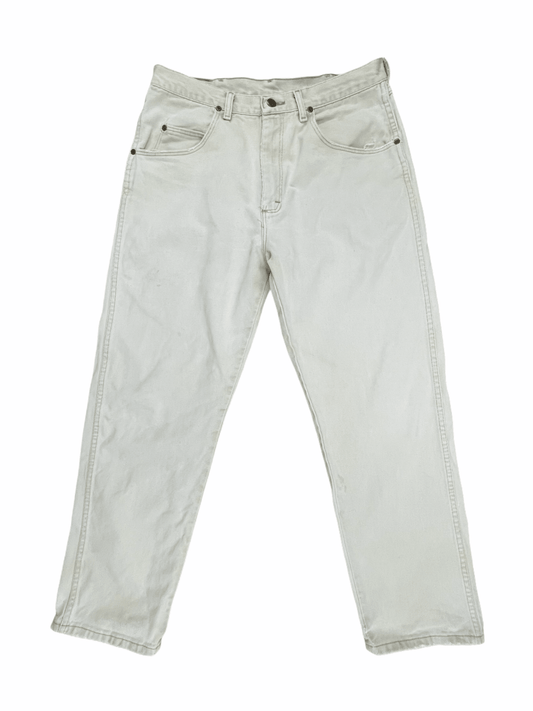 Wrangler Vintage Off White Cream Distressed Denim Jeans 32W 30L Medium - M - Genuine Design Luxury Consignment