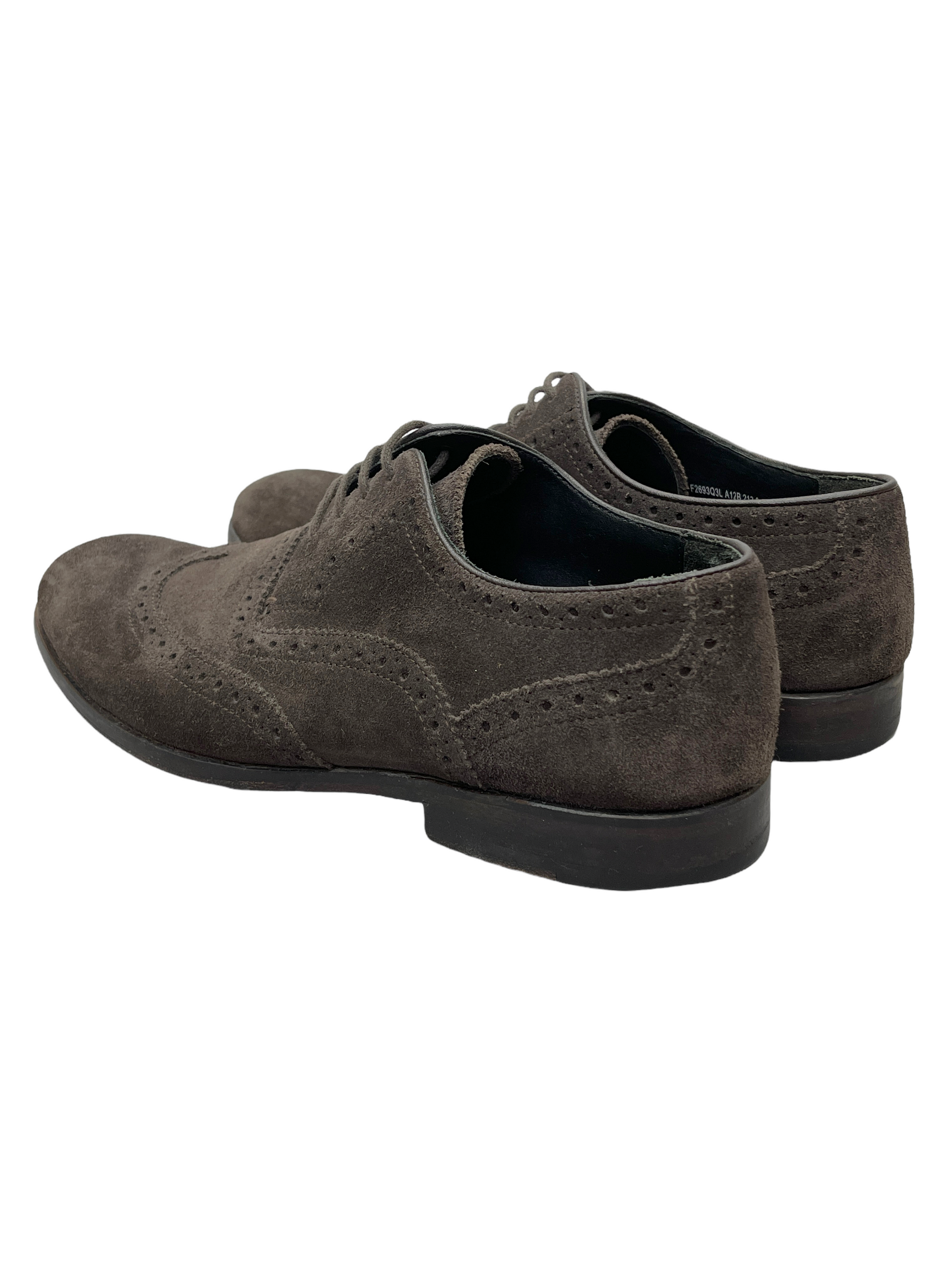 John Varvatos Dark Brown Suede Derby Dress Shoes 8.5 D US - Genuine Design Luxury Consignment for Men. Based in Calgary, Alberta, Canada.
