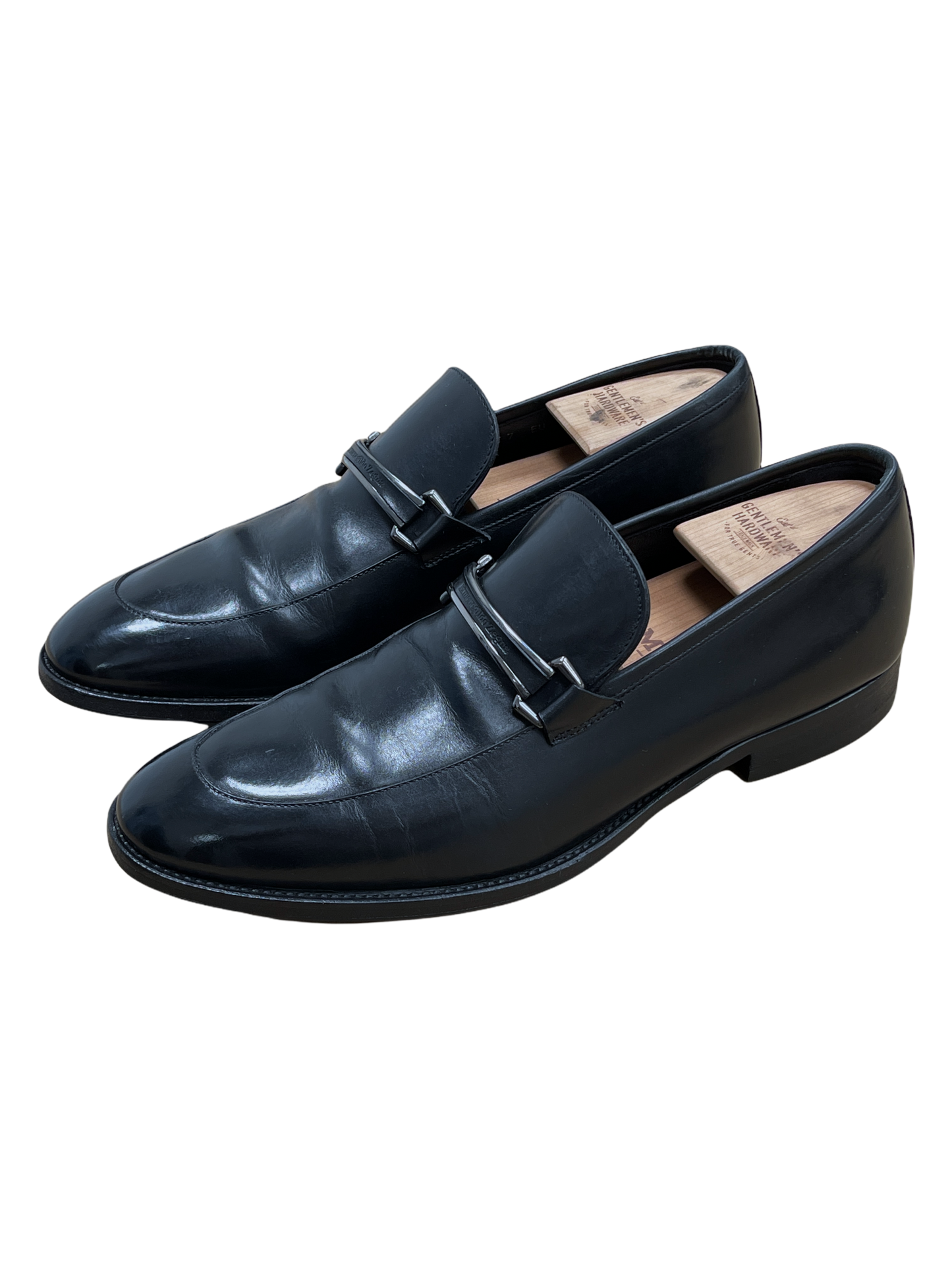 Ermenegildo Zegna Black Leather Penny Loafers 8 D US