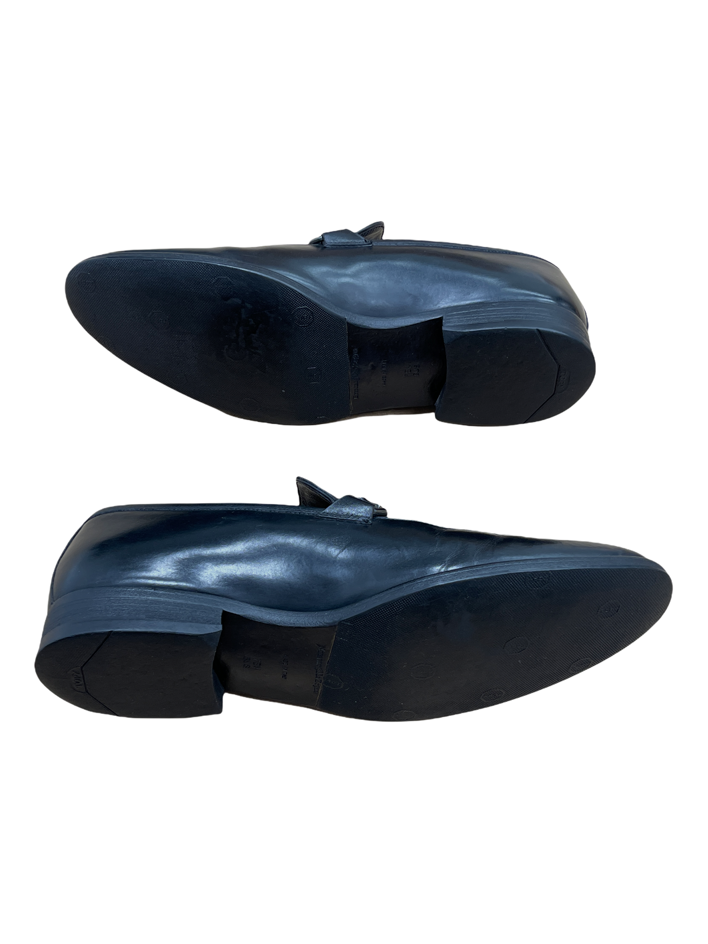 Ermenegildo Zegna Black Leather Penny Loafers 8 D US