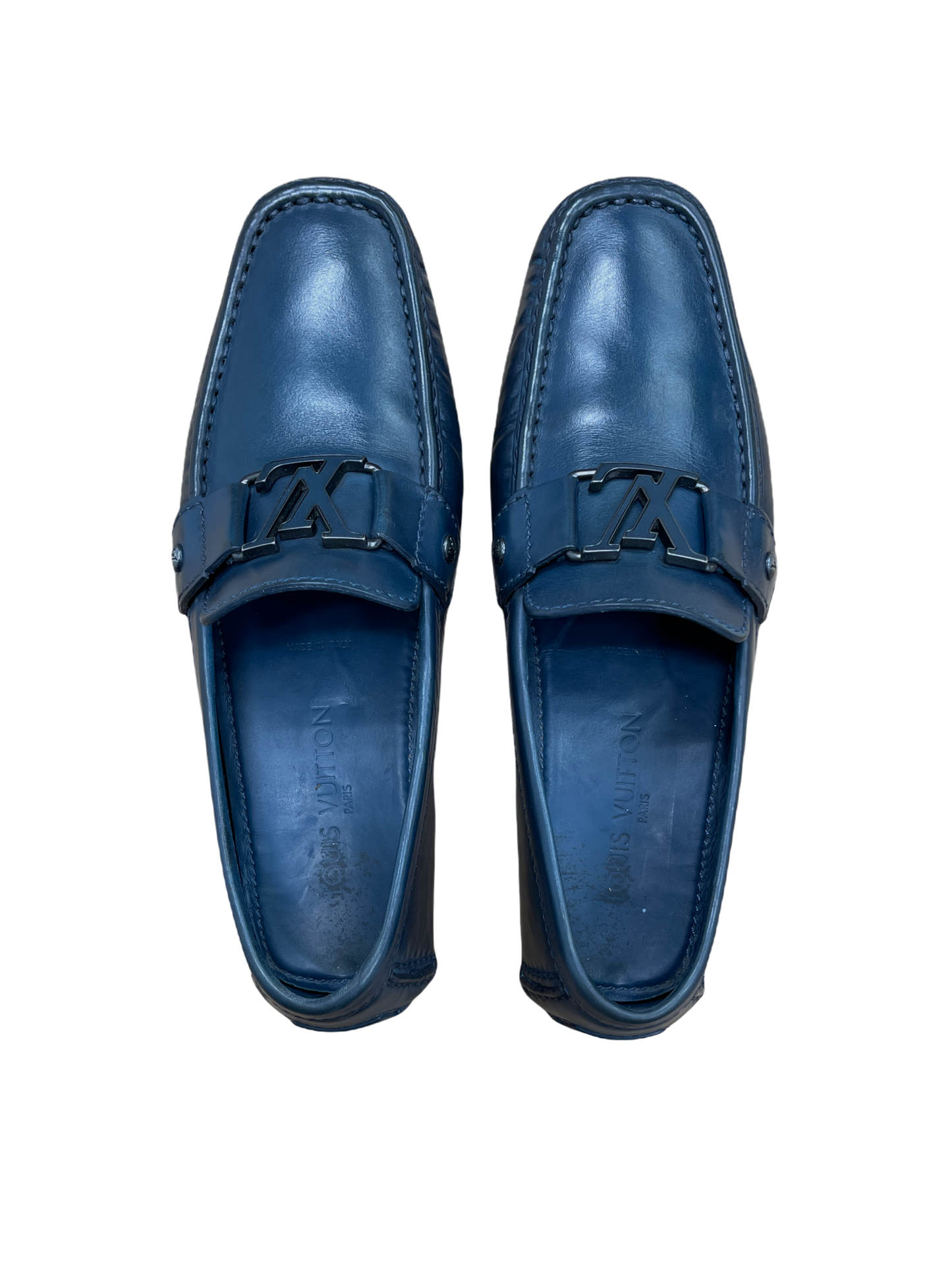 Louis Vuitton Petrol Blue Monogram Driving Loafers 8 US