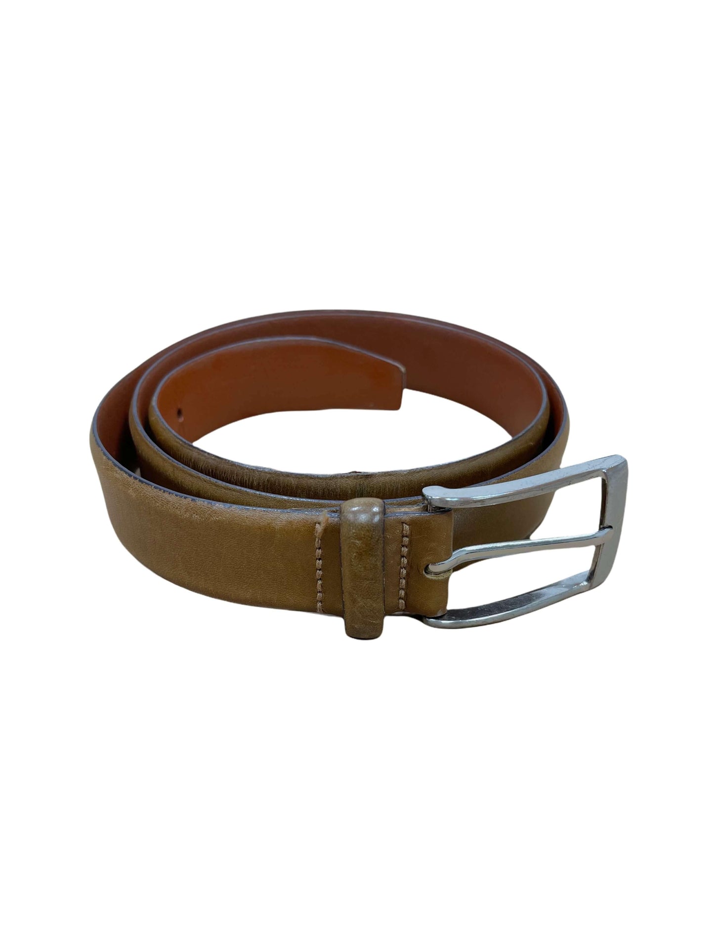 Hugo Boss Mid Brown Leather Dress Belt - 34 - Genuine Design Luxury Consignment