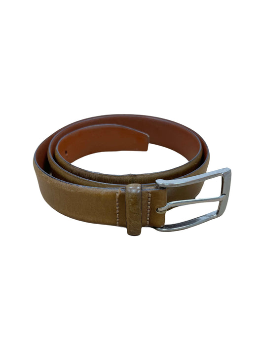 Hugo Boss Mid Brown Leather Dress Belt - 34 - Genuine Design Luxury Consignment