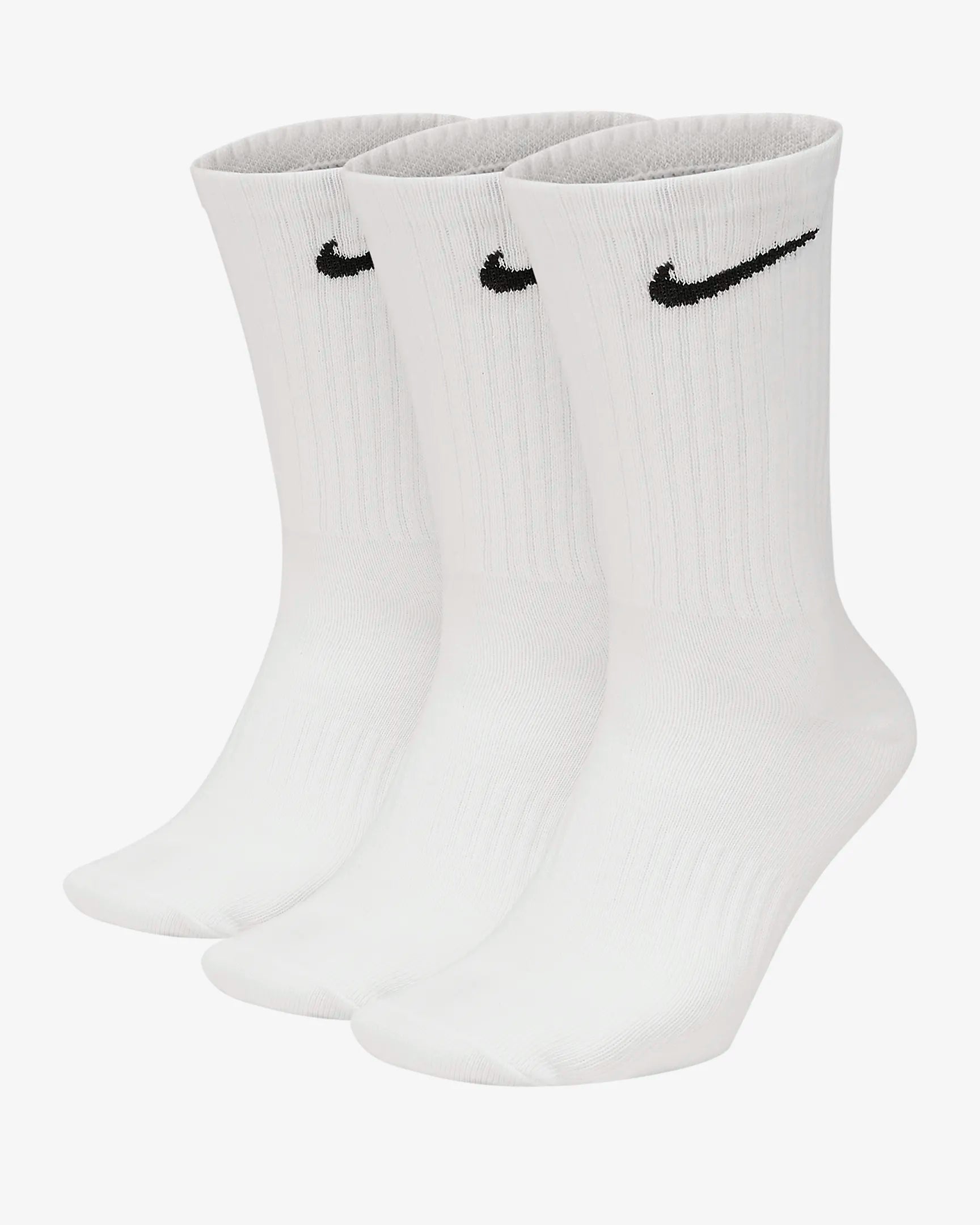 Nike White Everyday Lightweight Cotton Cushioned Crew Socks 3 Pack