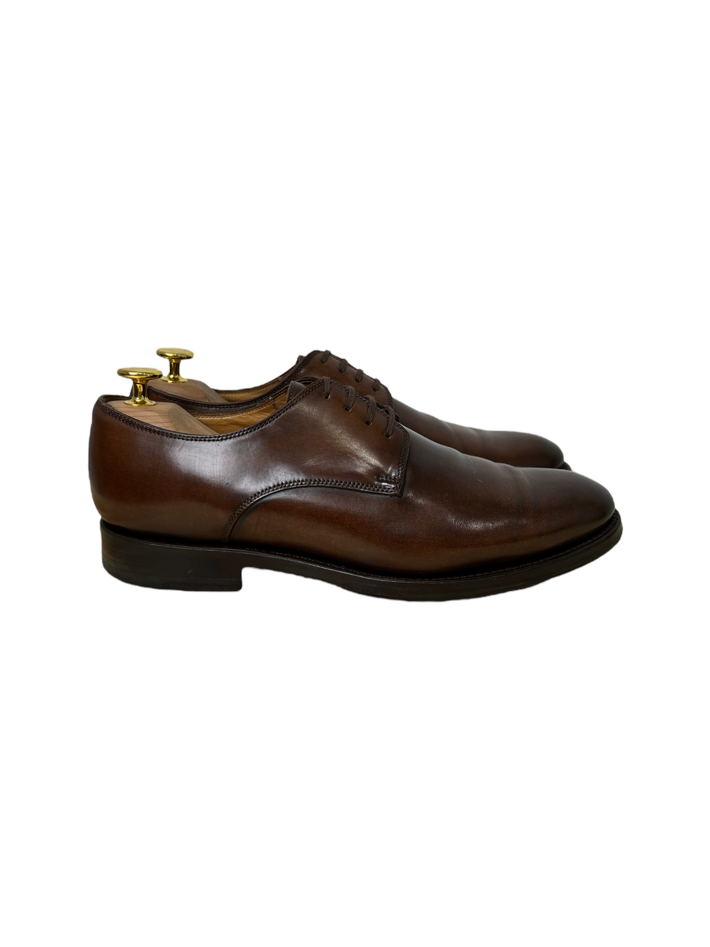 Suitsupply Brown Leather Derby Dress Shoes - Genuine Design Luxury Consignment for Men. New & Pre-Owned Clothing, Shoes, & Accessories. Calgary, Canada