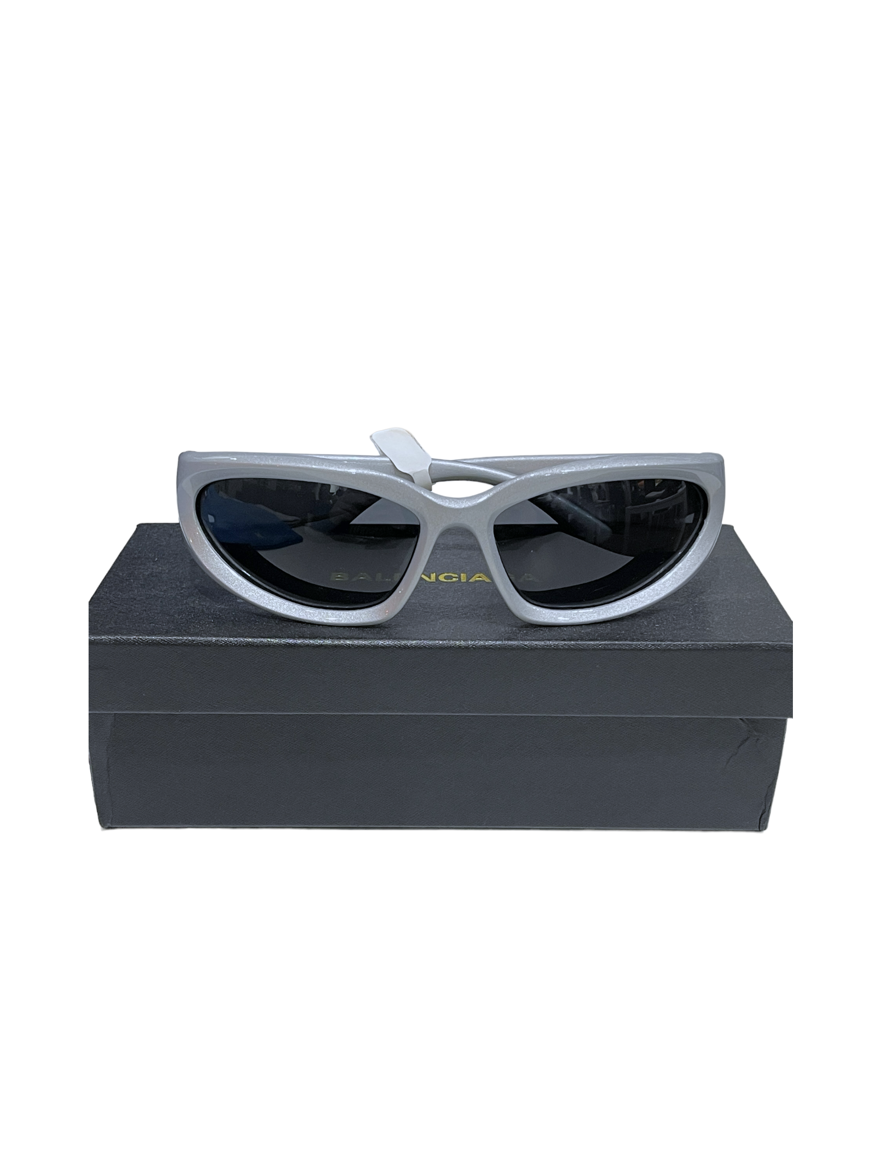Balenciaga Eyewear Grey BB0157S Wrap-around Frame Sunglasses