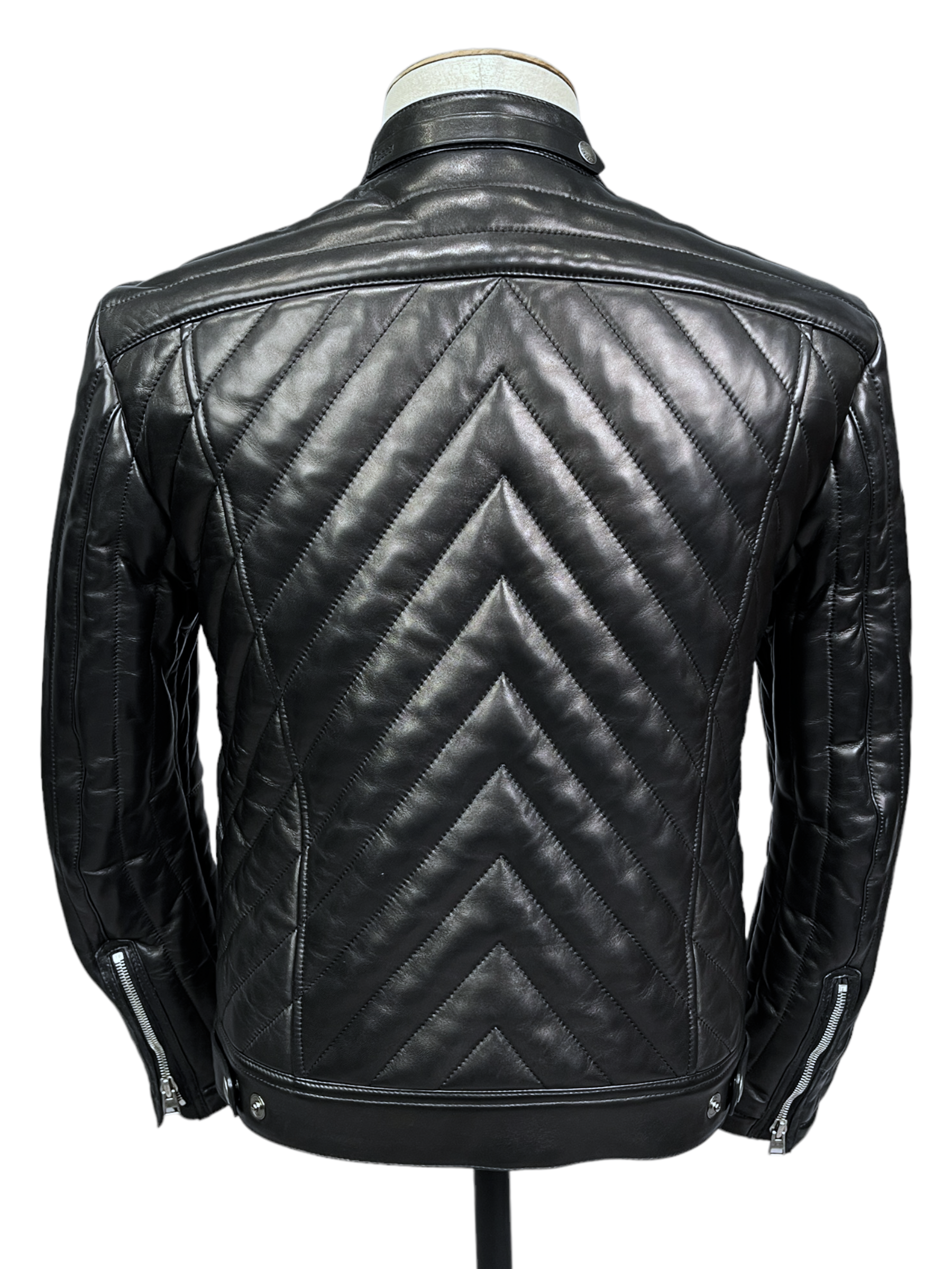 Tom Ford Black Leather Biker Jacket 38— Genuine Design Luxury Consignment Calgary, Alberta, Canada New and Pre-Owned Clothing, Shoes, Accessories.