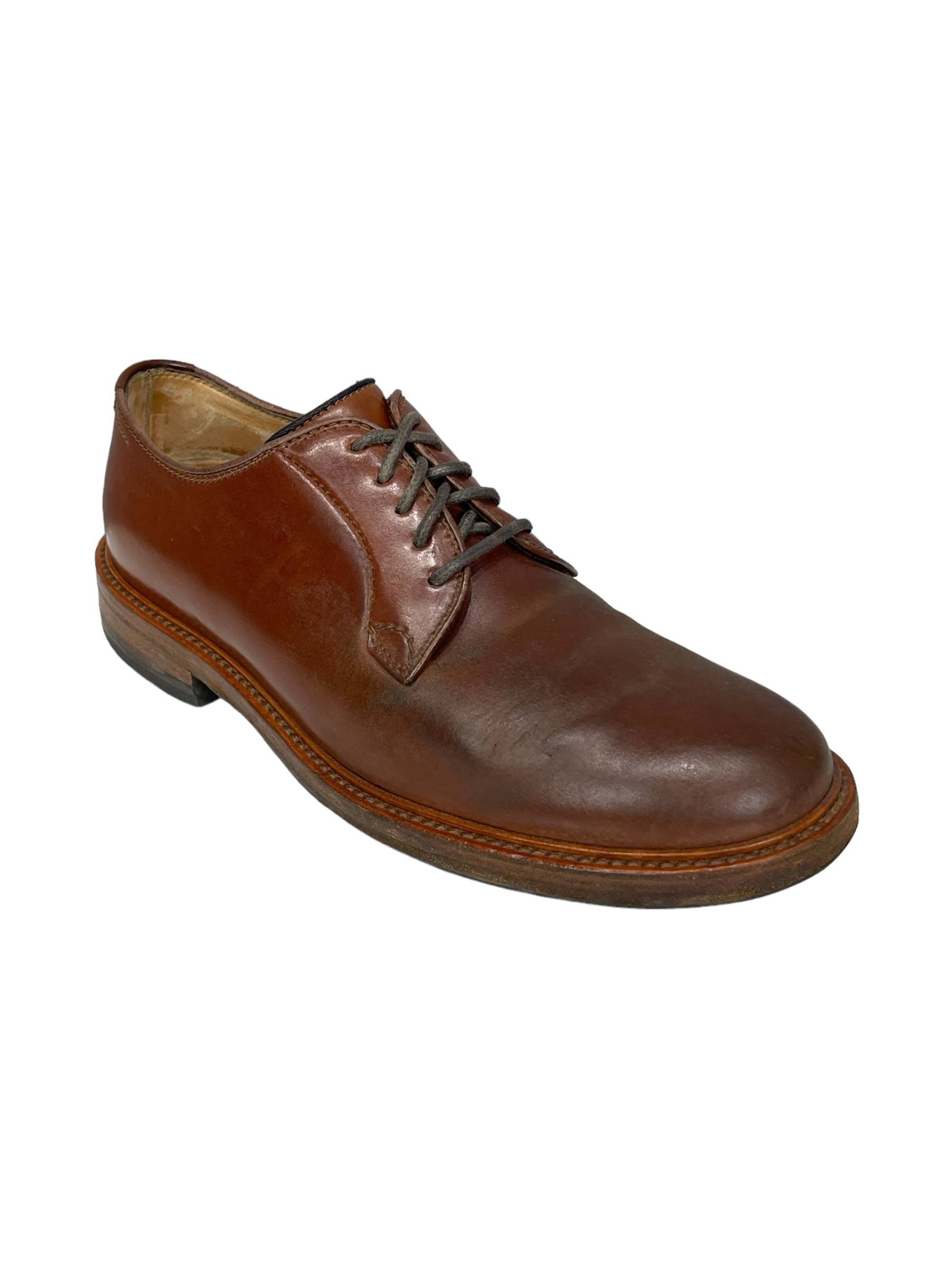 Brunello Cucinelli Brown Leather Derby Dress Shoe 8- Genuine Design Luxury Consignment Calgary, Alberta, Canada New and Pre-Owned Clothing, Shoes, Accessories.