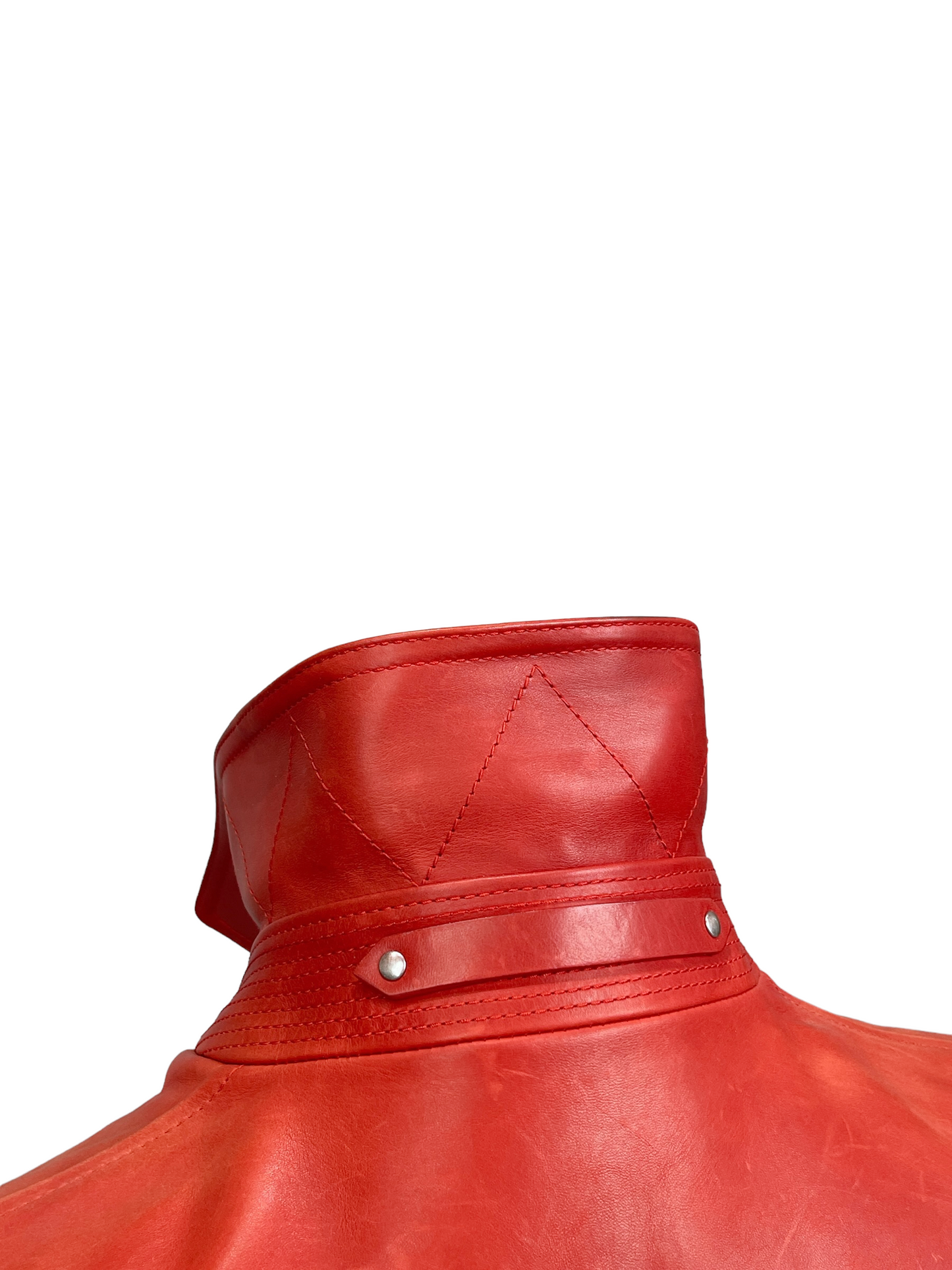 Tom Ford Red Embossed Calfskin Leather Trucker Jacket 40R / 50R — Genuine Design Luxury Consignment Calgary, Alberta, Canada New and Pre-Owned Clothing, Shoes, Accessories.