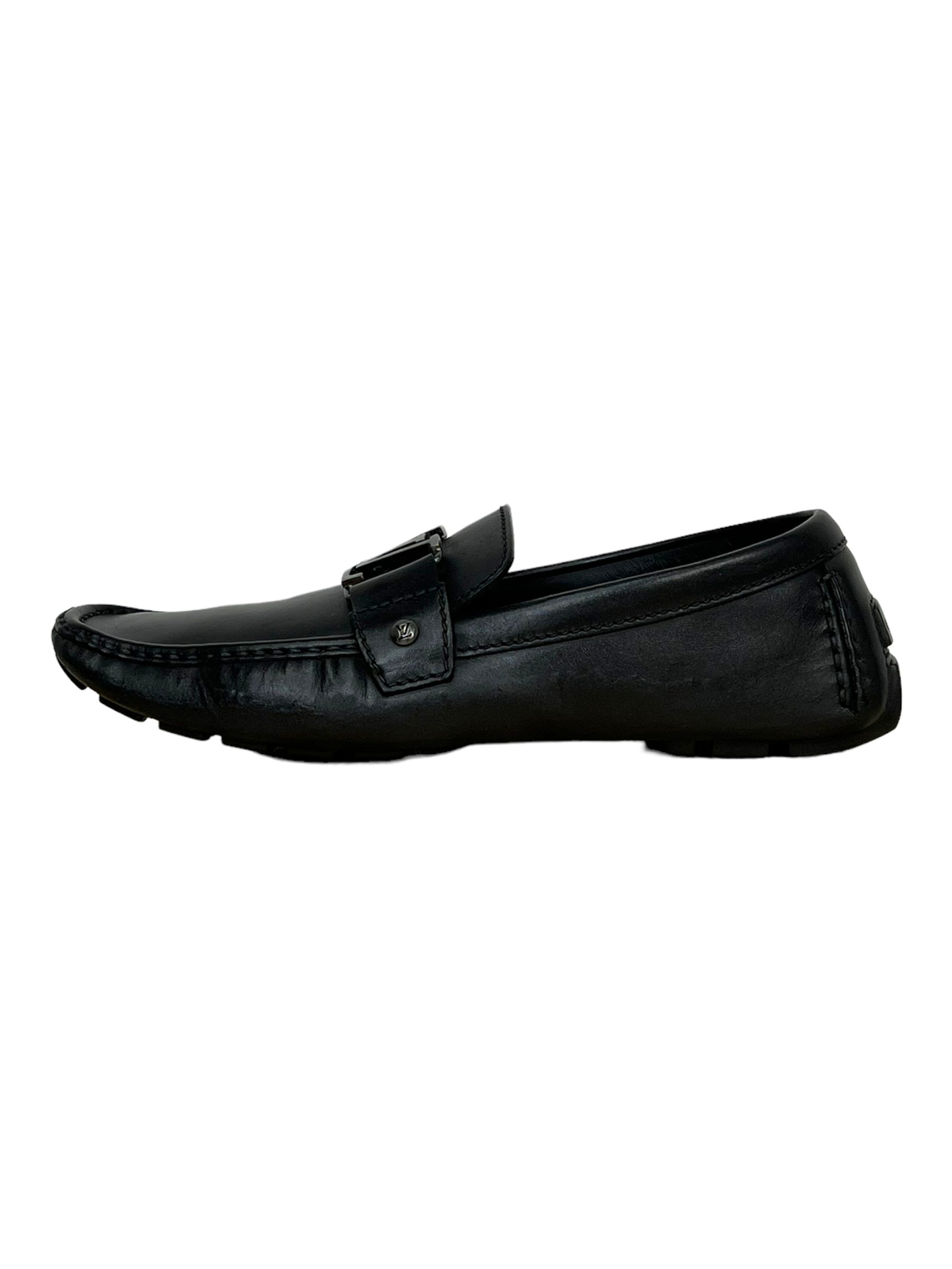 Louis Vuitton Black Leather Monte Carlo Loafers