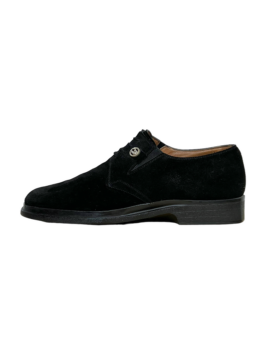Versace Black Velvet Oxford Dress Shoes  - Genuine Design Luxury Consignment for Men. New & Pre-Owned Clothing, Shoes, & Accessories. Calgary, Canada