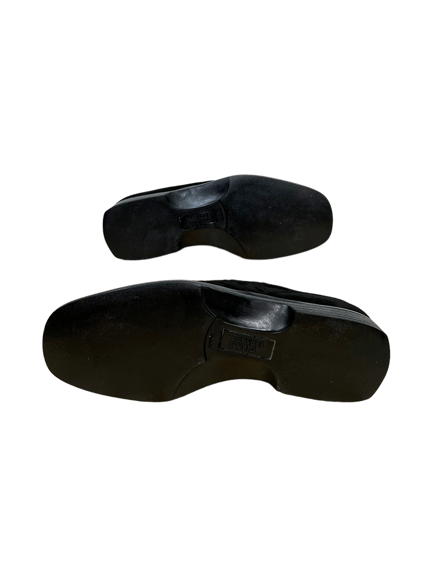 Versace Black Velvet Oxford Dress Shoes - Genuine Design Luxury Consignment for Men. New & Pre-Owned Clothing, Shoes, & Accessories. Calgary, Canada