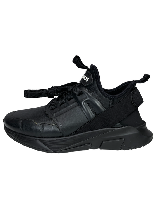 Tom Ford Black Leather Casual Sneakers - Genuine Design Luxury Consignment Calgary, Alberta, Canada New and Pre-Owned Clothing, Shoes, Accessories.