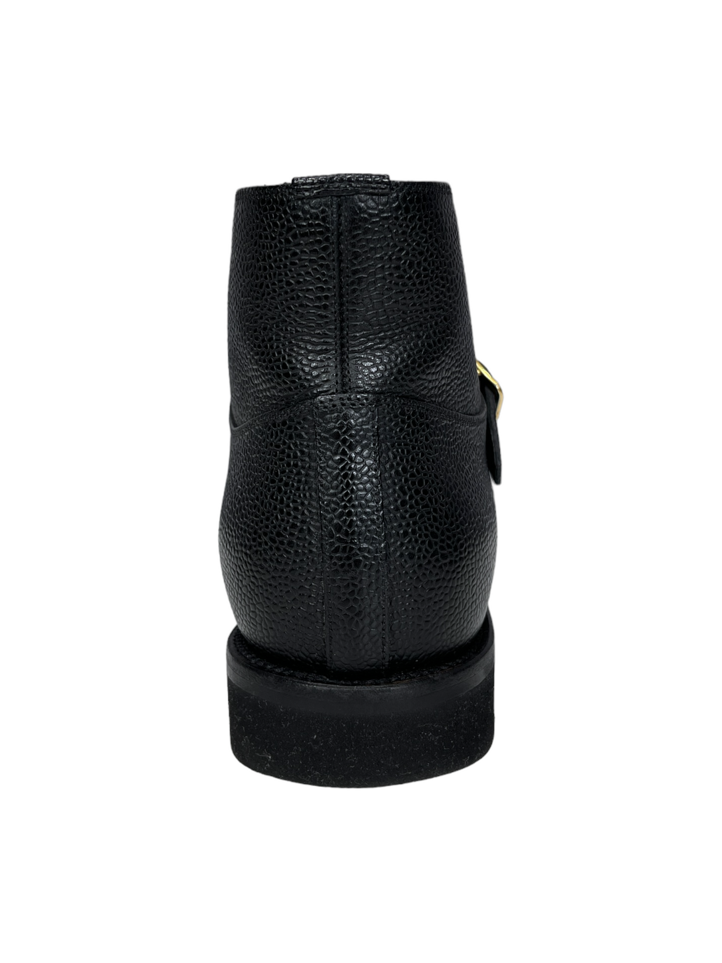 Tom Ford Black Pebbled Leather Strap Low Top Boot 7- Genuine Design Luxury Consignment Calgary, Alberta, Canada New and Pre-Owned Clothing, Shoes, Accessories.