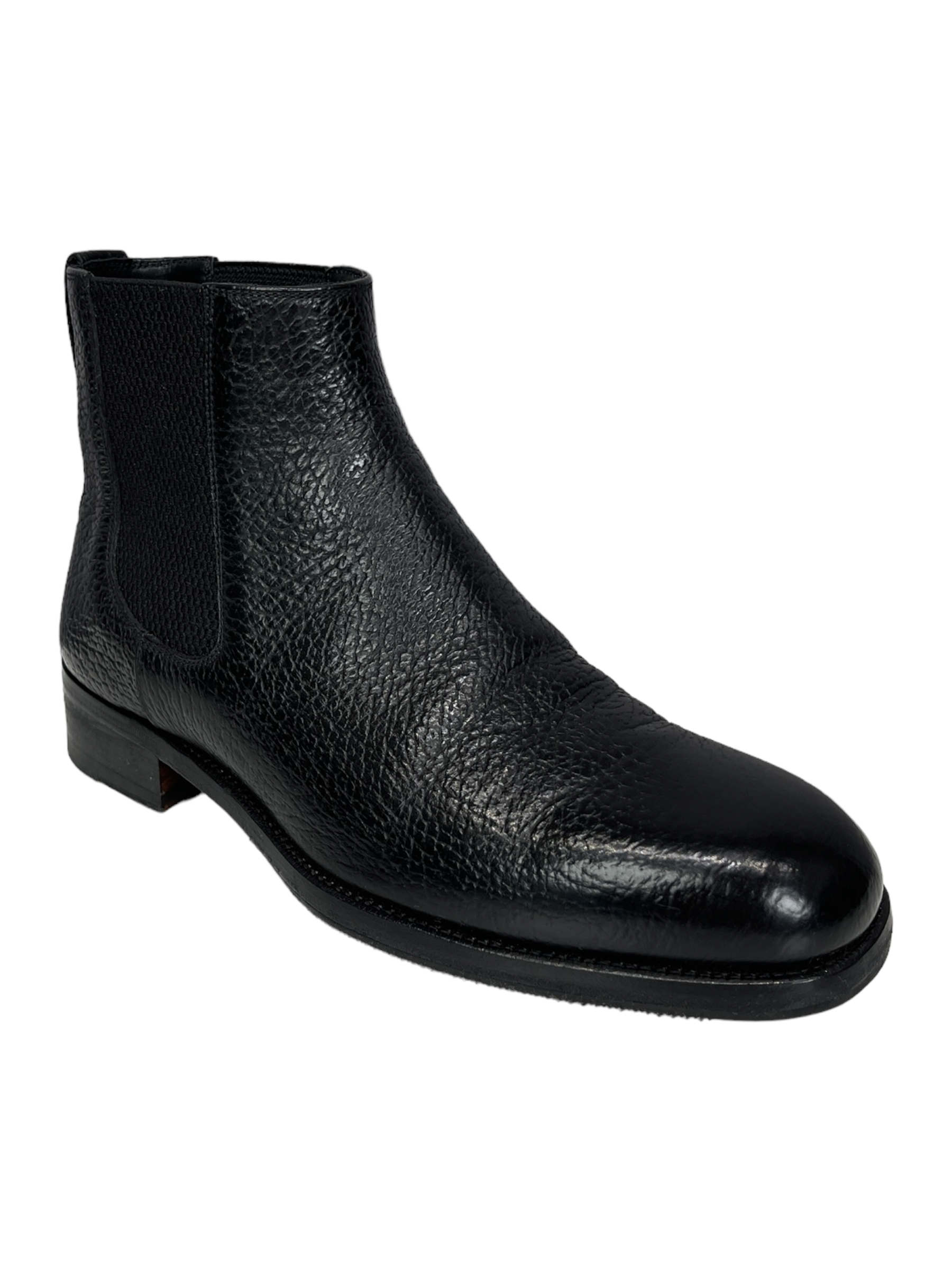 Tom Ford Pebbled Leather Ankle Boot Black 8 US - Genuine Design Luxury Consignment for Men. New & Pre-Owned Clothing, Shoes, & Accessories. Calgary, Canada