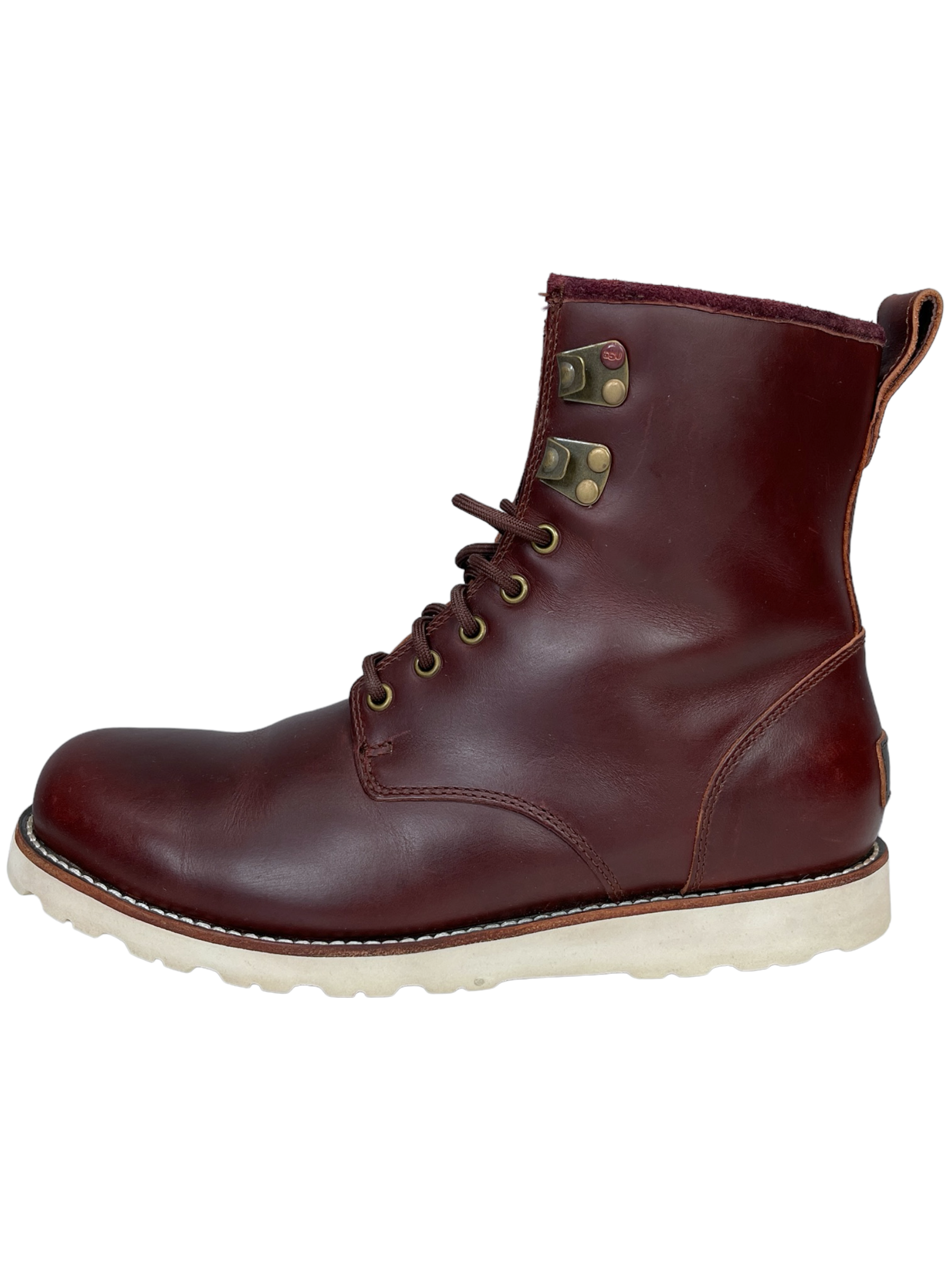 UGG Brown Insulated Fur Leather Boots Genuine Design Luxury