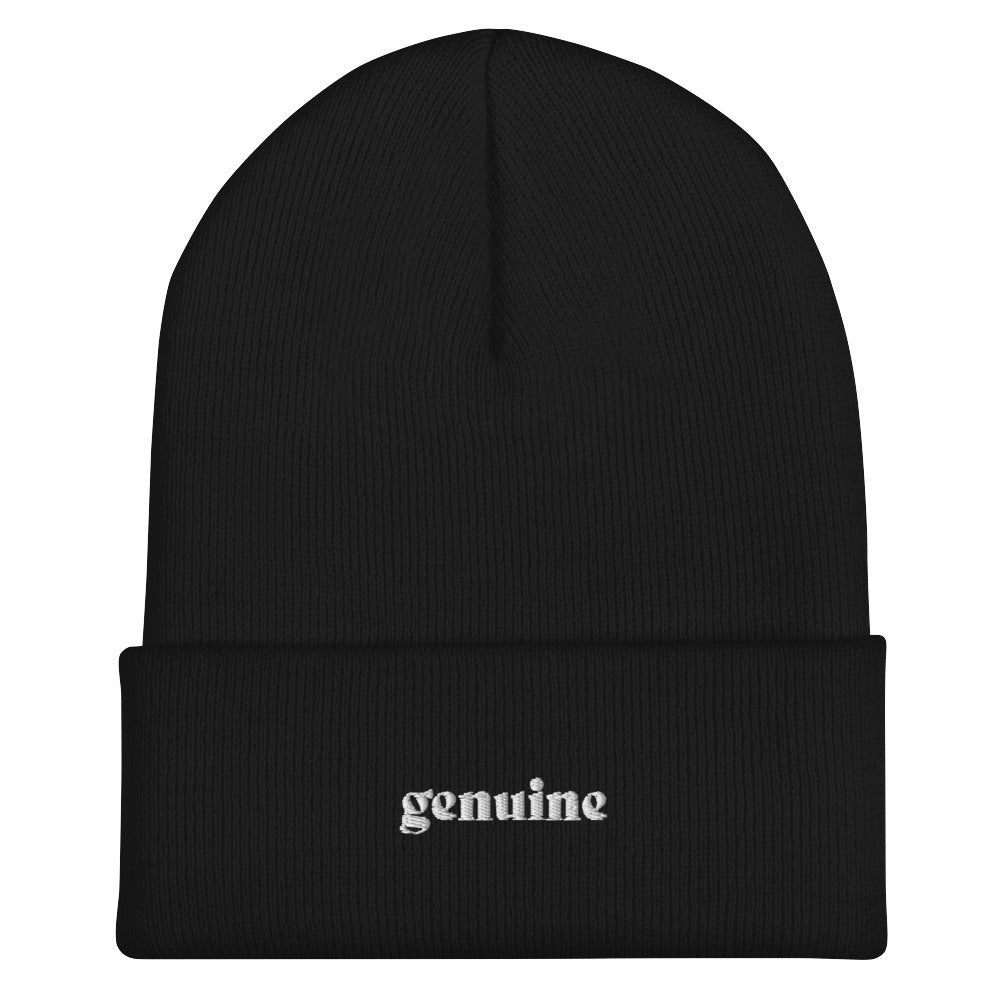 Genuine White Embroidered Logo Beanie Unisex