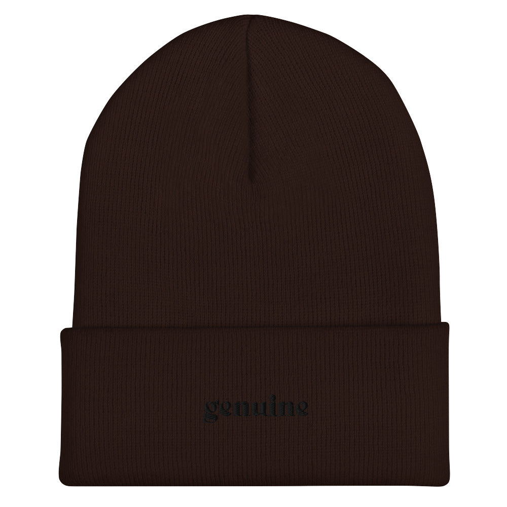 Genuine Black Embroidered Logo Beanie Unisex
