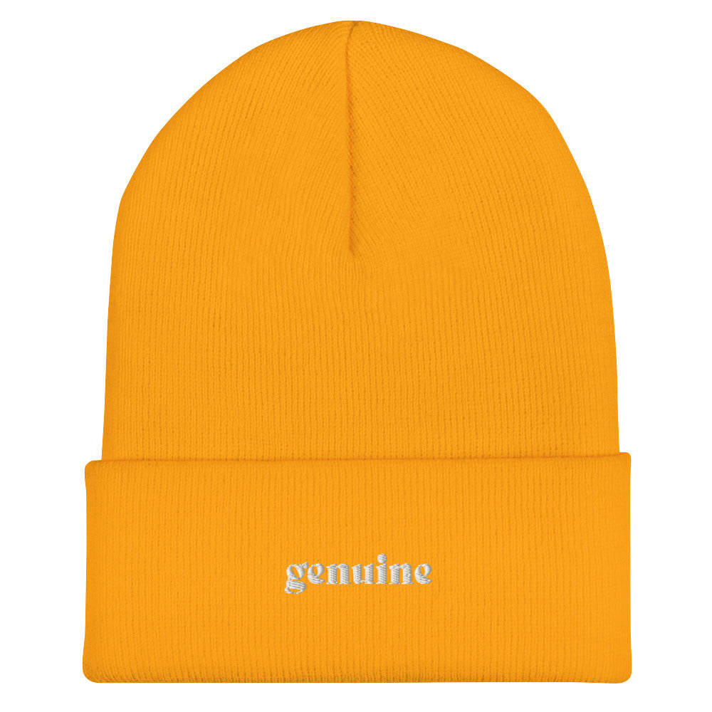 Genuine White Embroidered Logo Beanie Unisex