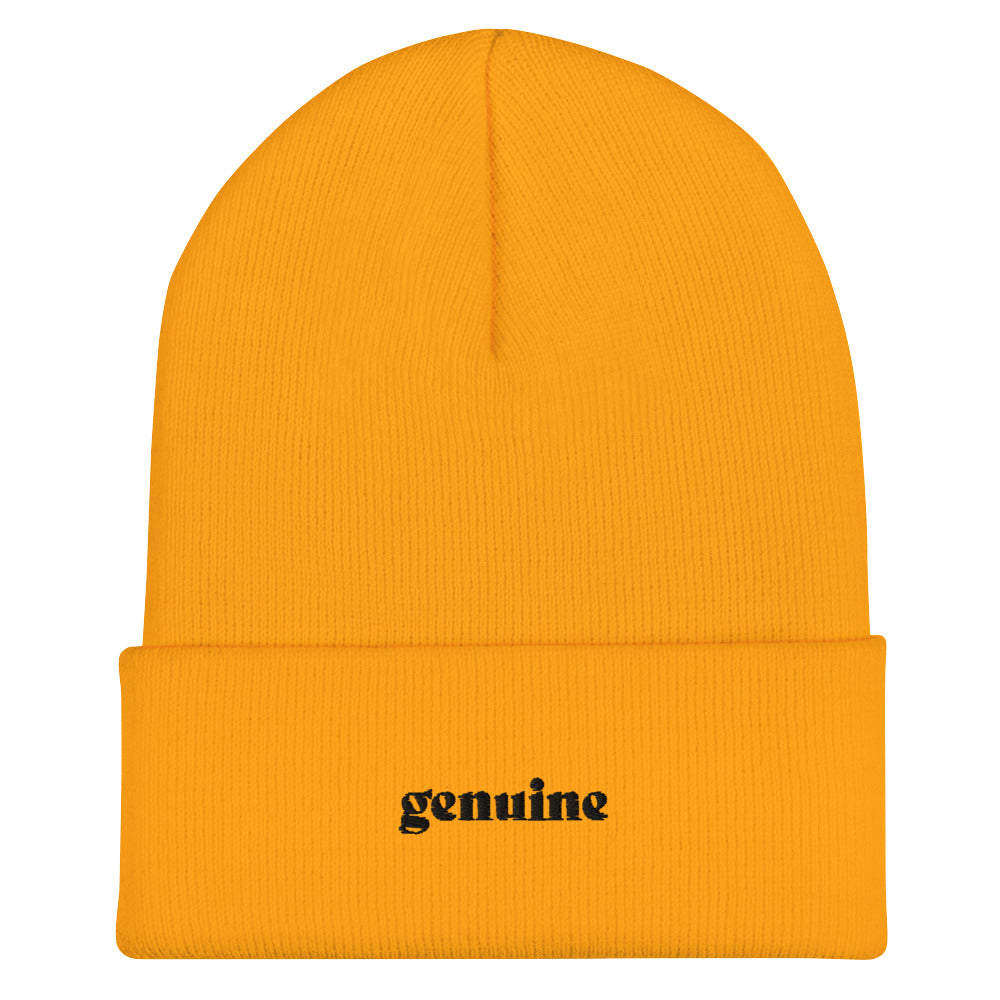 Genuine Black Embroidered Logo Beanie Unisex