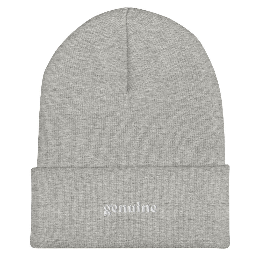 Genuine White Embroidered Logo Beanie Unisex