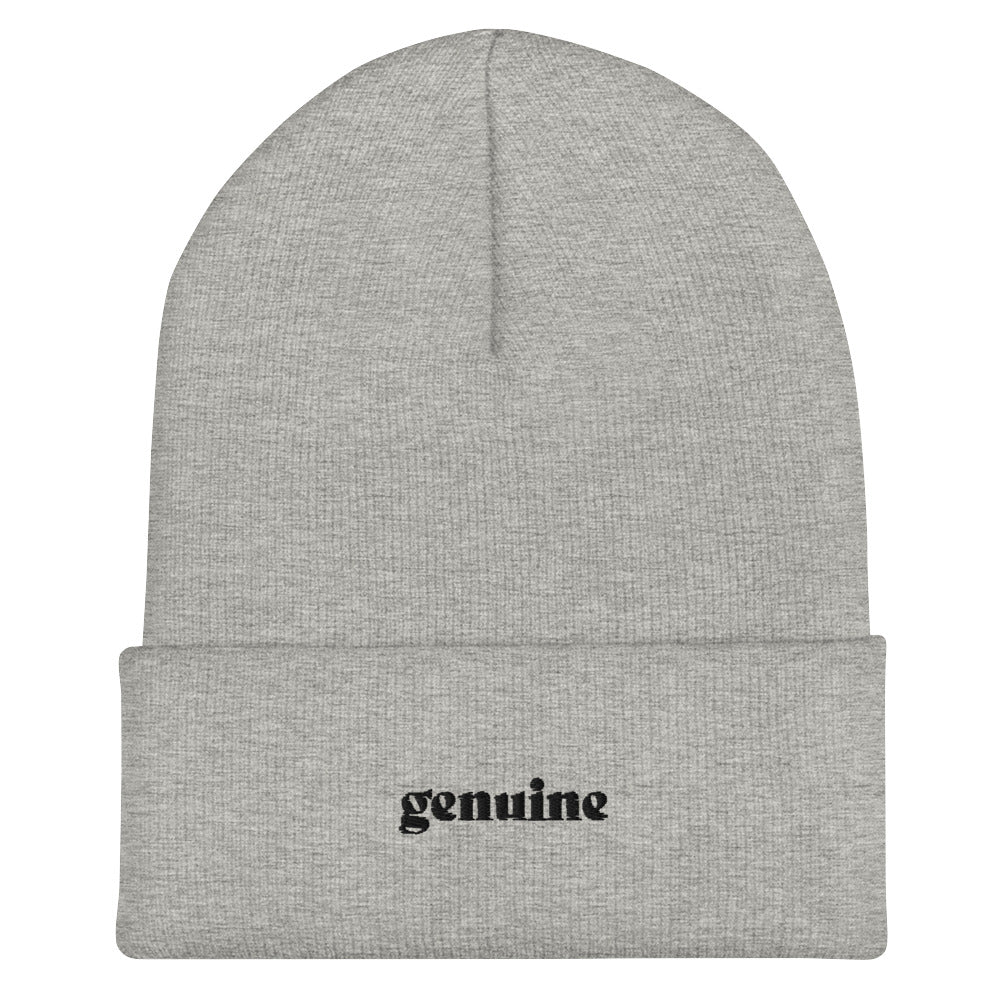 Genuine Black Embroidered Logo Beanie Unisex
