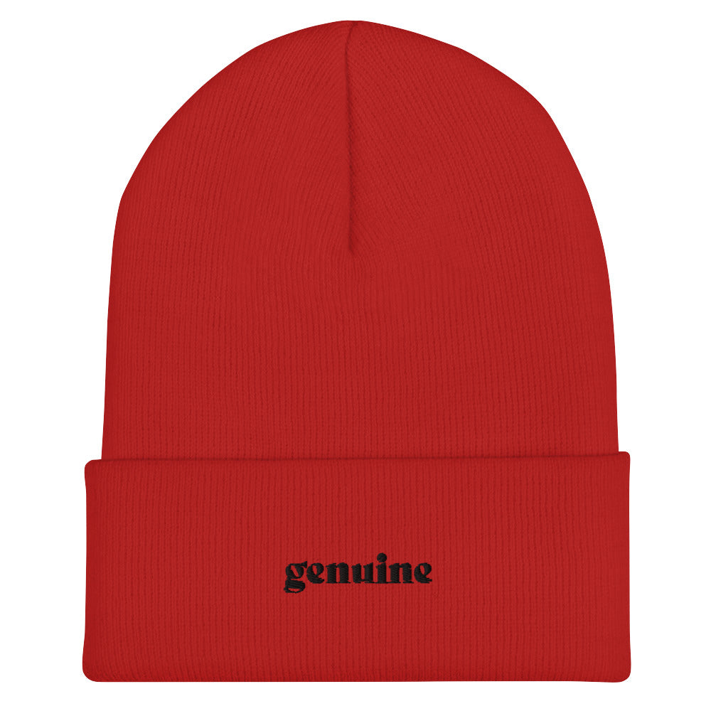 Genuine Black Embroidered Logo Beanie Unisex