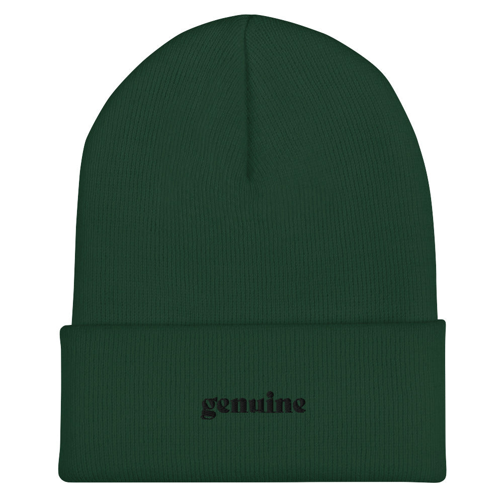Genuine Black Embroidered Logo Beanie Unisex