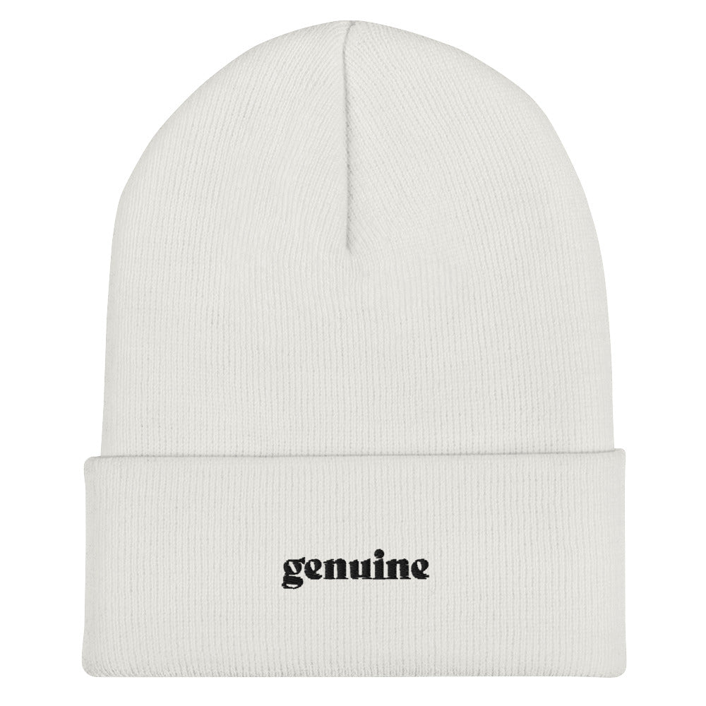 Genuine Black Embroidered Logo Beanie Unisex
