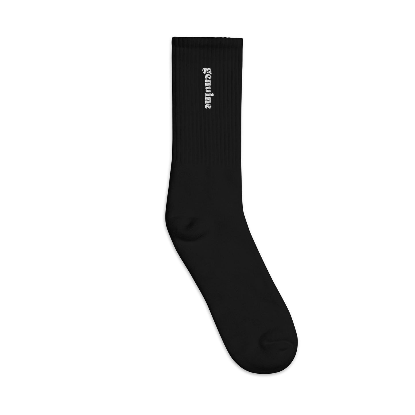 Genuine White Embroidered Logo Socks Unisex