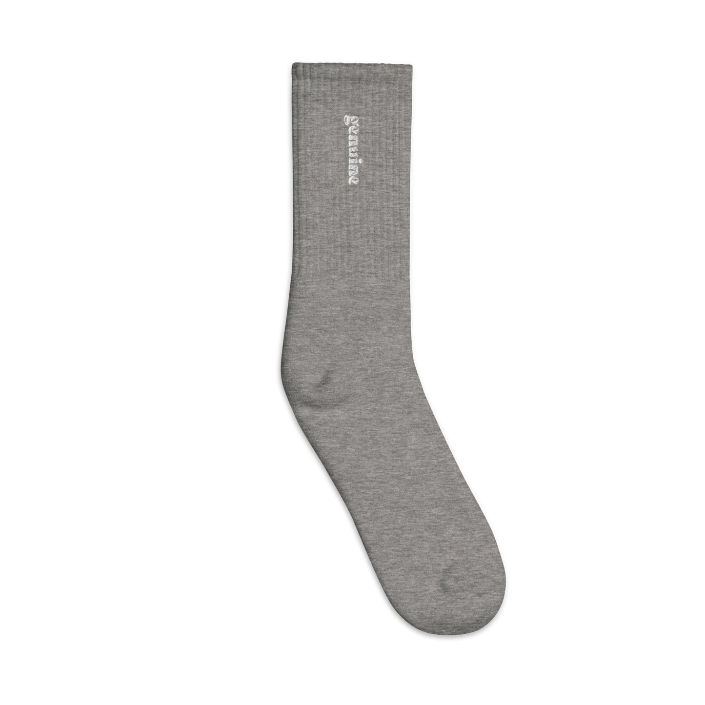 Genuine White Embroidered Logo Socks Unisex