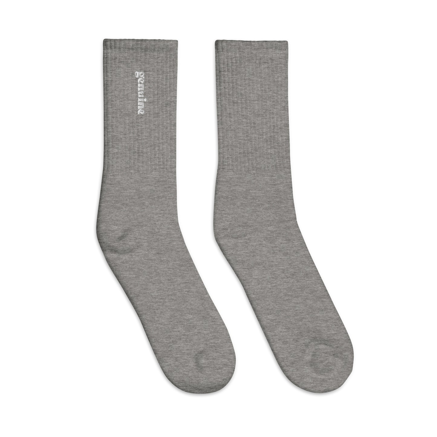 Genuine White Embroidered Logo Socks Unisex