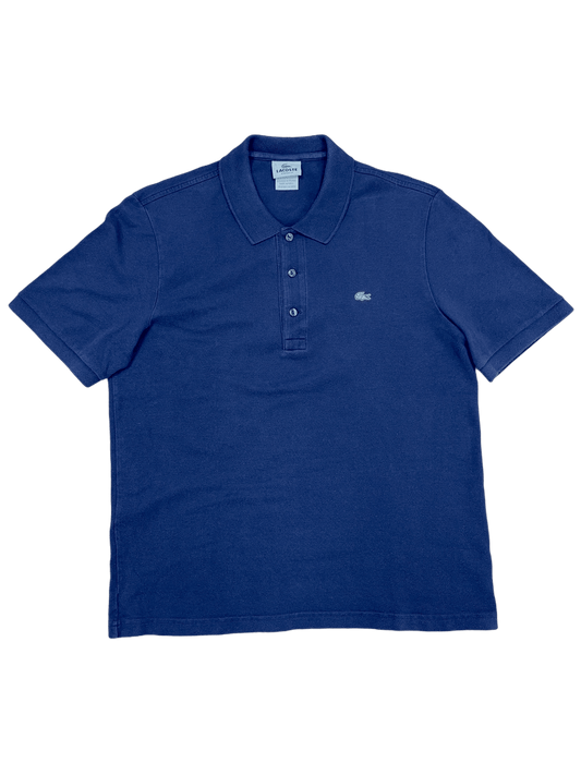 Lacoste Navy Blue Pique Polo Shirt Medium-Genuine Design luxury consignment