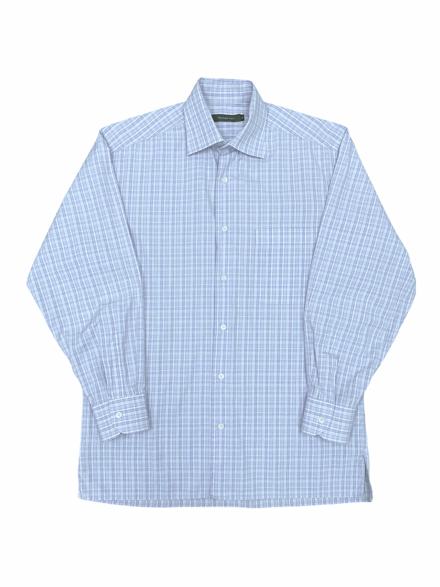 Ermenegildo Zegna Light Blue Check Dress Shirt—Genuine Design luxury consignment