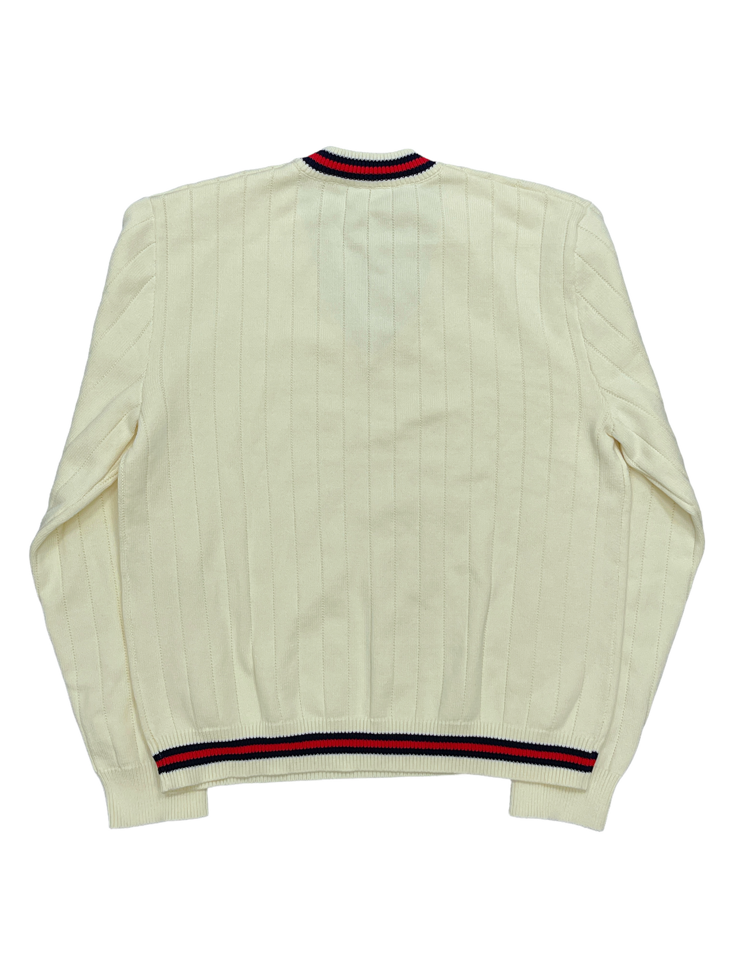 Gucci Cream Cotton Knit Cardigan Large — Genuine Design Luxury Consignment Calgary, Canada New & Pre-Owned Authentic Clothing, Shoes, Accessories.